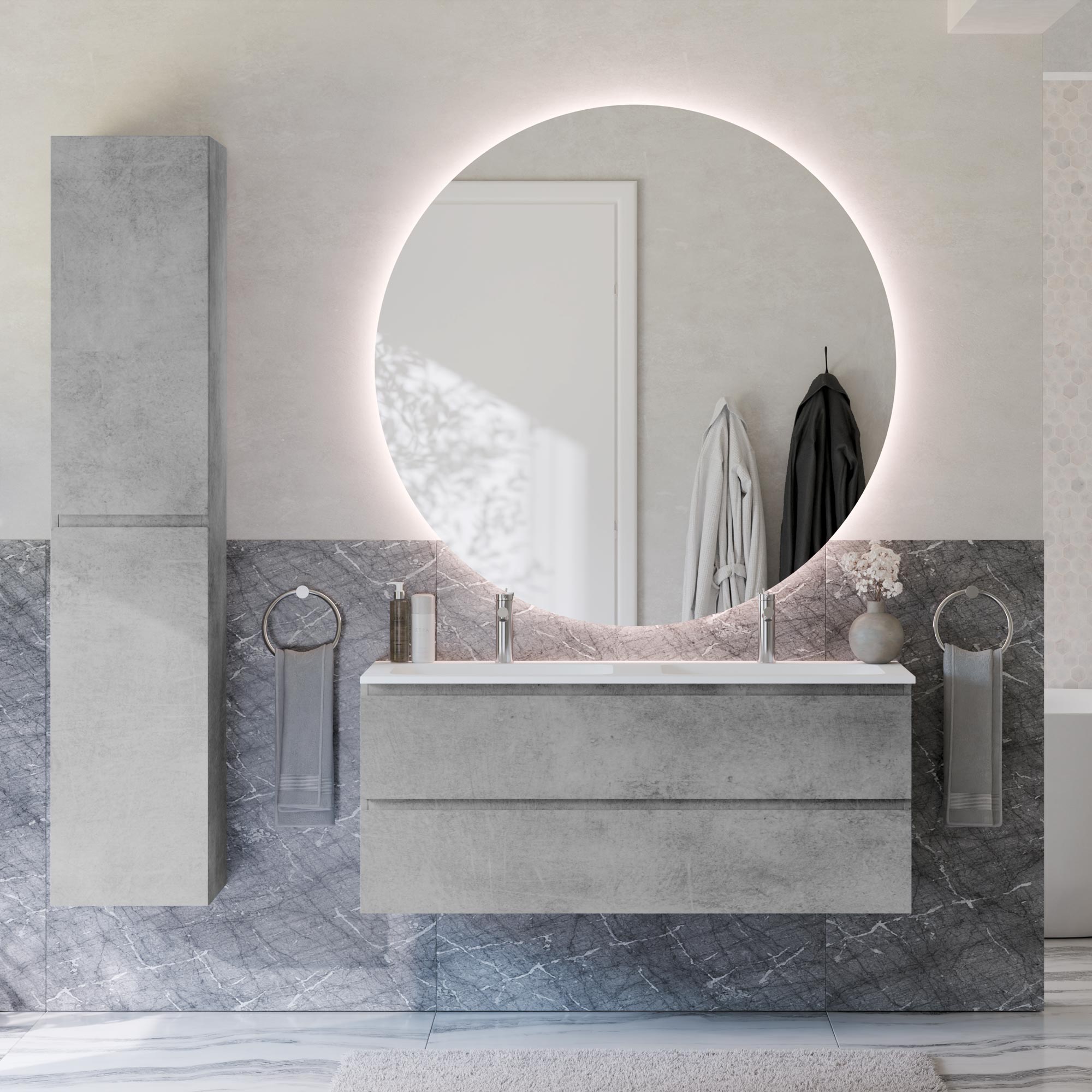 Ensemble de meubles de salle de bain AVA 120 cm avec lavabo
