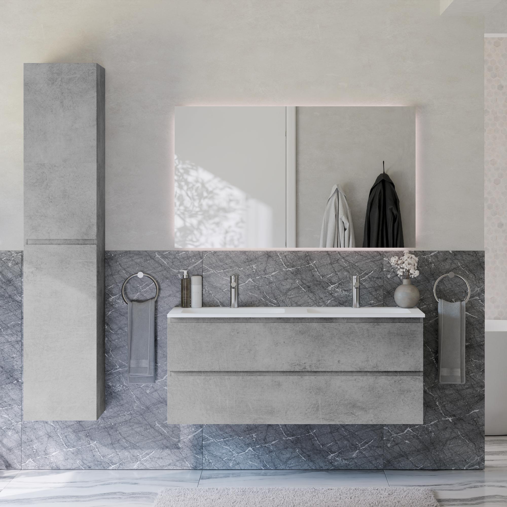 Ensemble de meubles de salle de bain AVA 120 cm avec lavabo