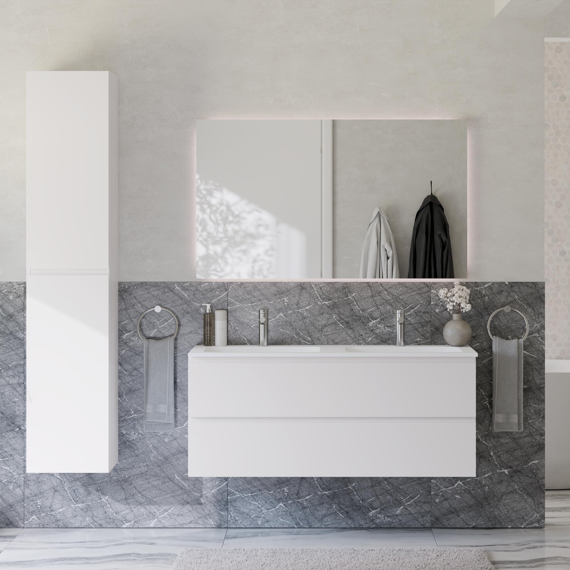 Ensemble de meubles de salle de bain AVA 120 cm avec lavabo