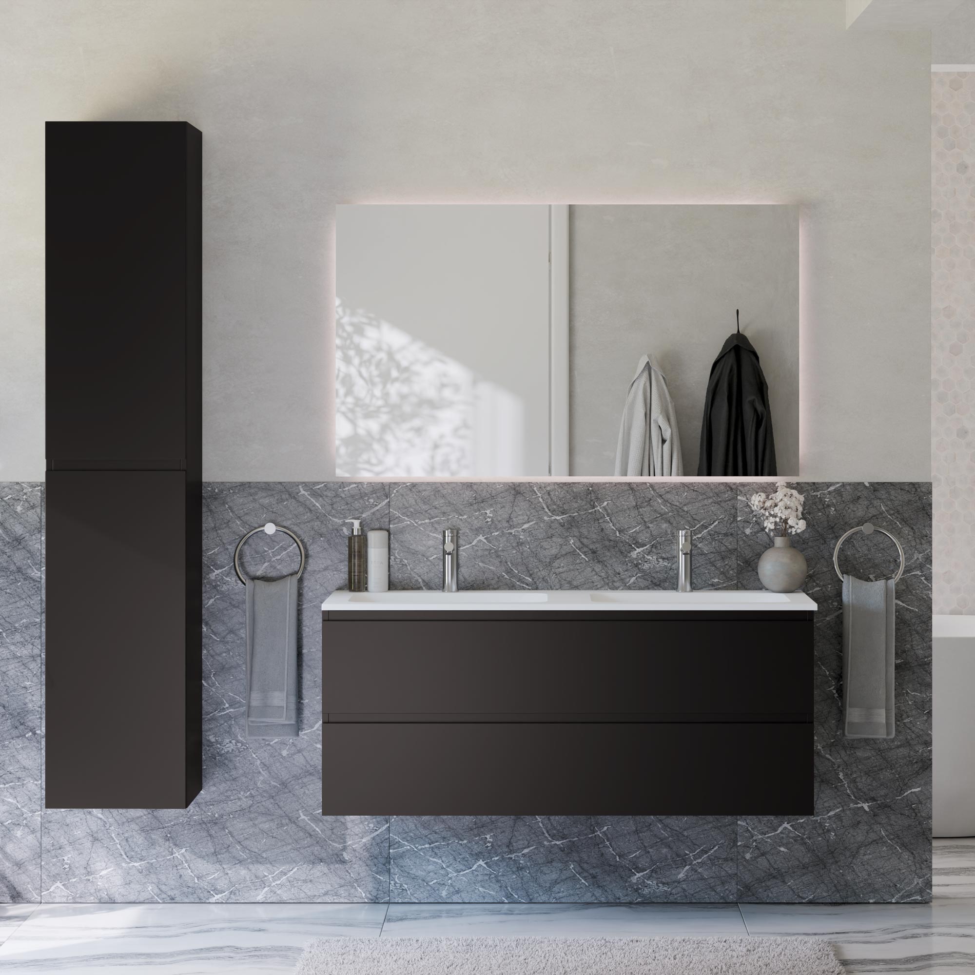 Ensemble de meubles de salle de bain AVA 120 cm avec lavabo
