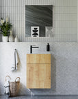 Ensemble de meubles de salle de bain KONDA 50 cm avec lavabo en marbre minéral