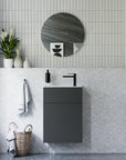 Ensemble de meubles de salle de bains KONDA 50 cm avec lavabo en résine minérale