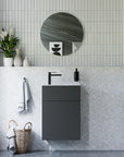 Ensemble de meubles de salle de bain KONDA 50 cm avec lavabo en marbre minéral