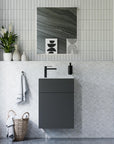 Ensemble de meubles de salle de bain KONDA 50 cm avec lavabo en marbre minéral