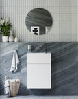 Ensemble de meubles de salle de bains KONDA 50 cm avec lavabo en résine minérale