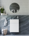 Ensemble de meubles de salle de bain KONDA 50 cm avec lavabo en marbre minéral