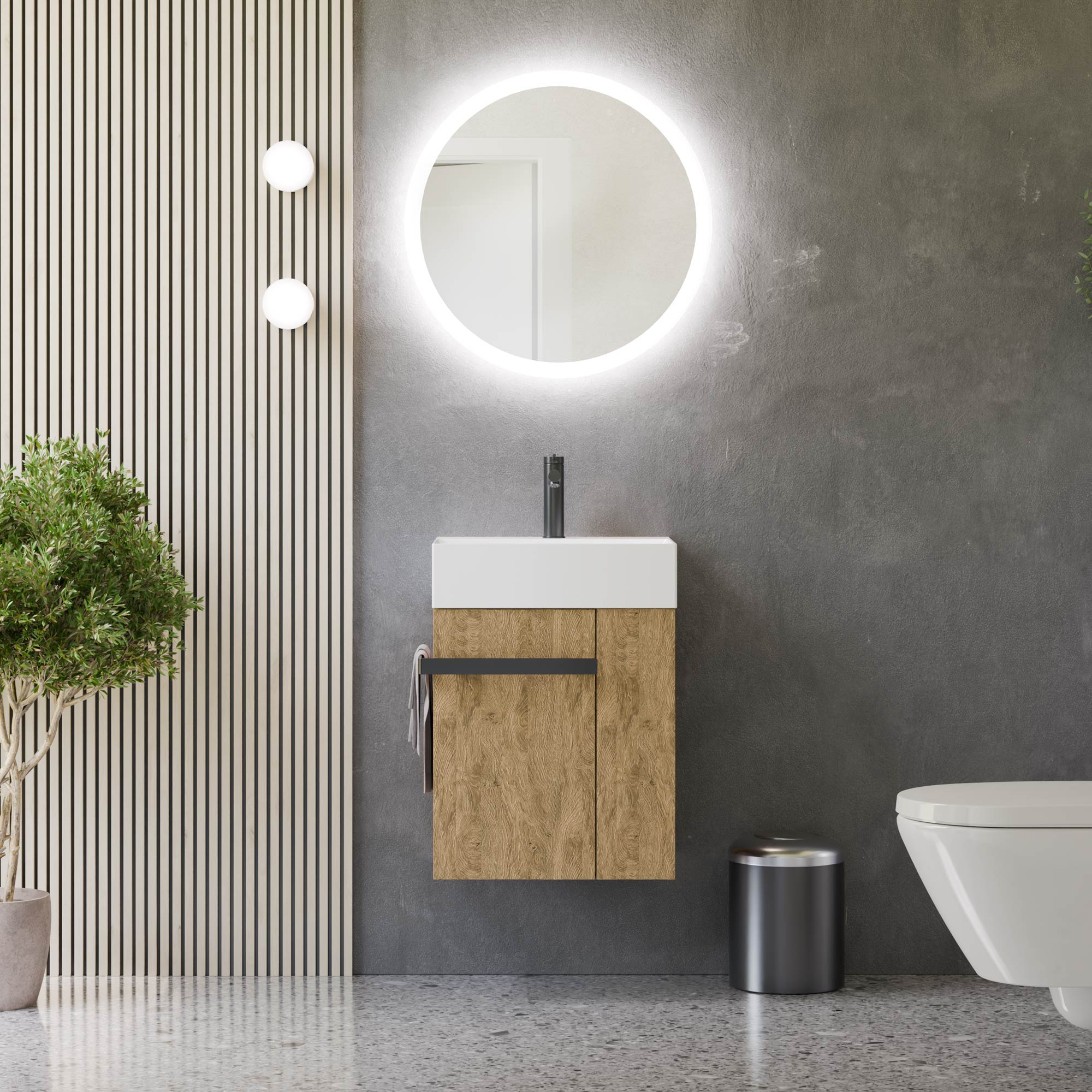 Ensemble de meubles de salle de bains COMPACT 45 cm avec lavabo