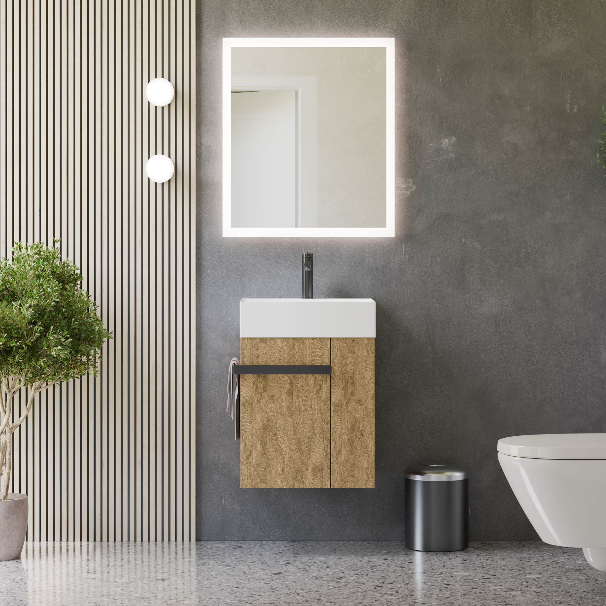Ensemble de meubles de salle de bains COMPACT 45 cm avec lavabo