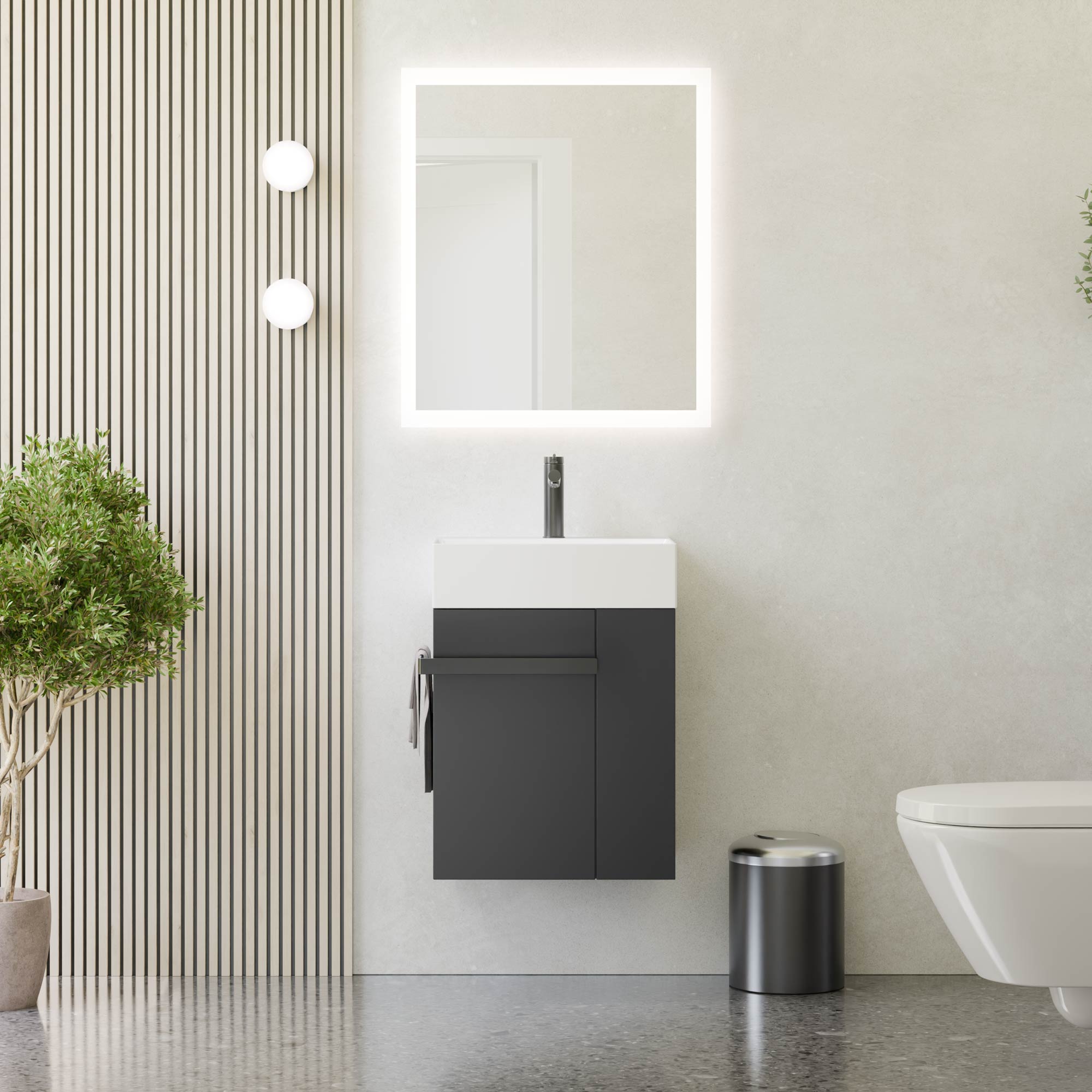 Ensemble de meubles de salle de bains COMPACT 45 cm avec lavabo