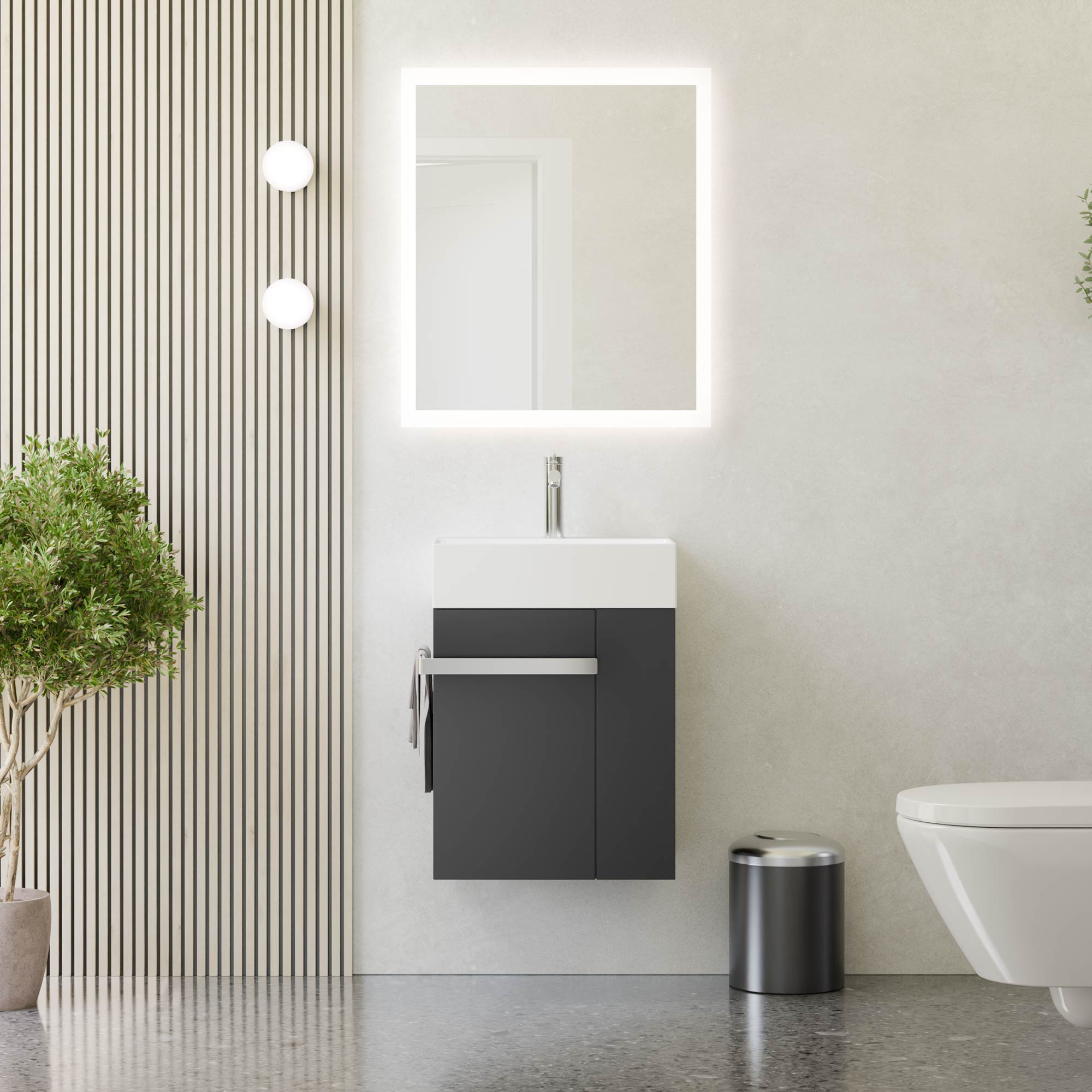Ensemble de meubles de salle de bains COMPACT 45 cm avec lavabo