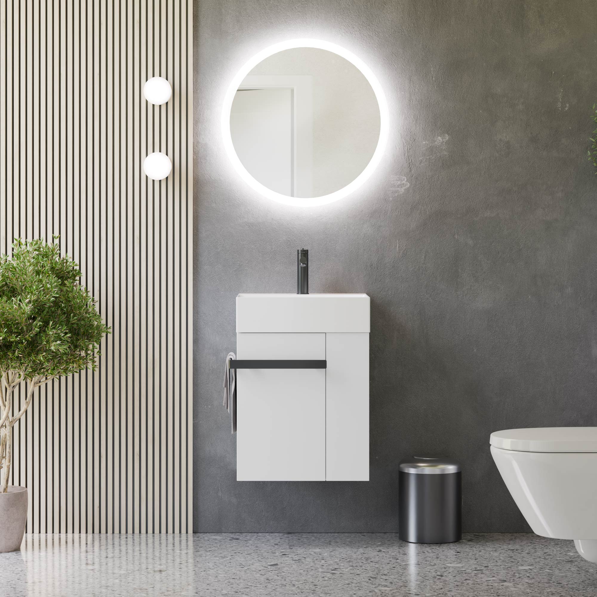 Ensemble de meubles de salle de bains COMPACT 45 cm avec lavabo