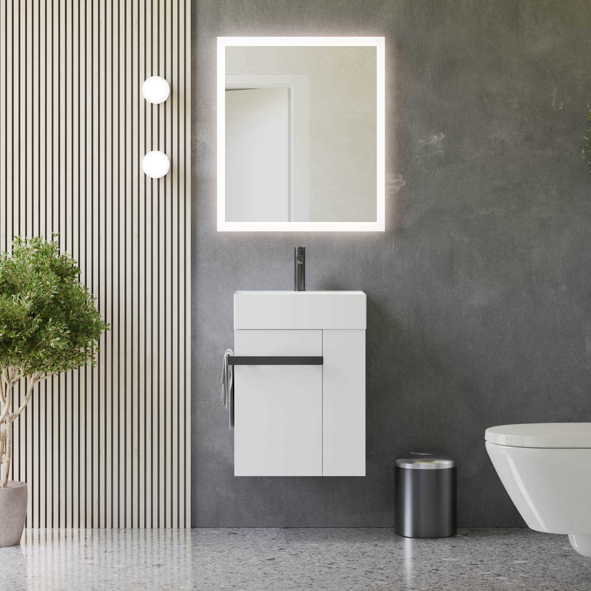 Ensemble de meubles de salle de bains COMPACT 45 cm avec lavabo