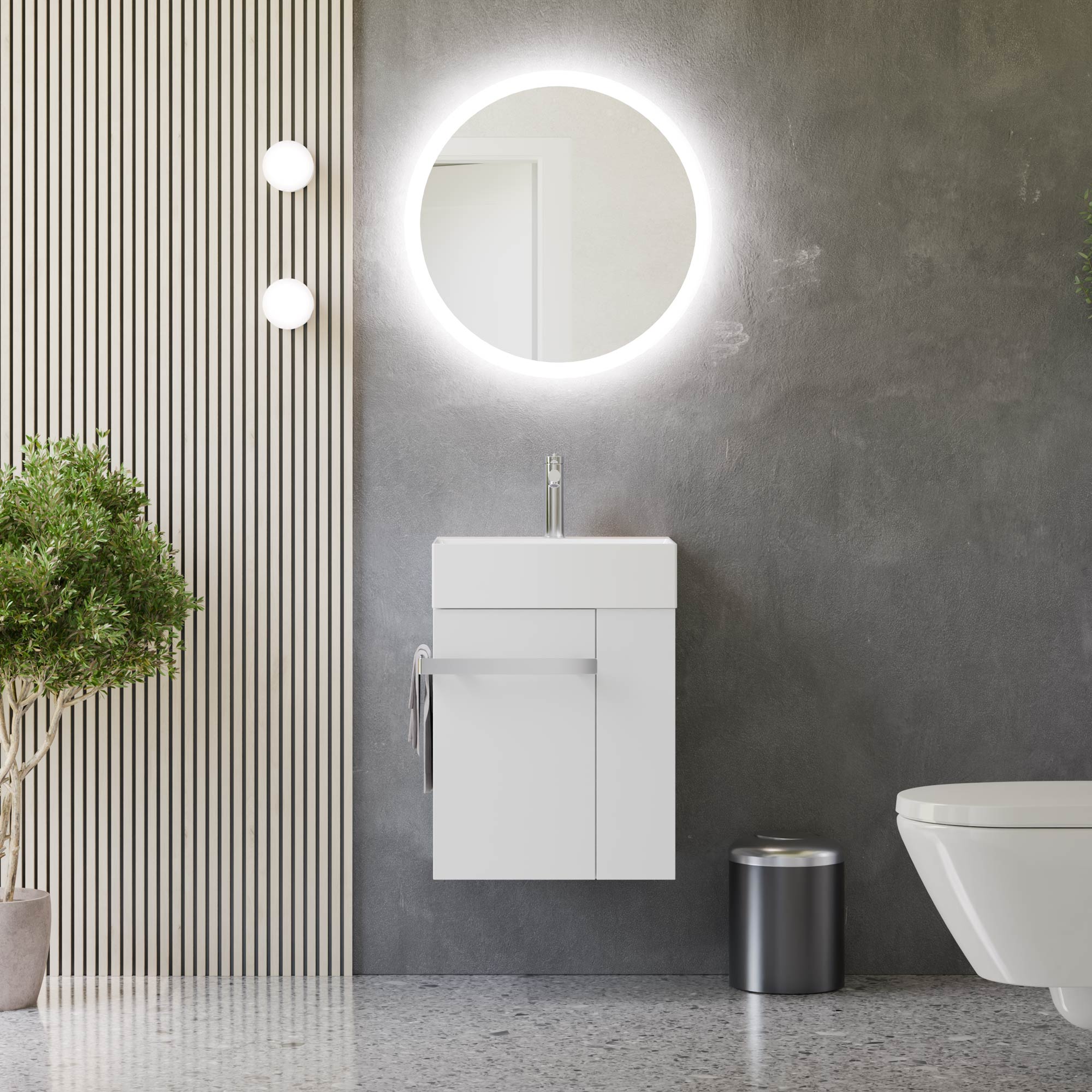 Ensemble de meubles de salle de bains COMPACT 45 cm avec lavabo