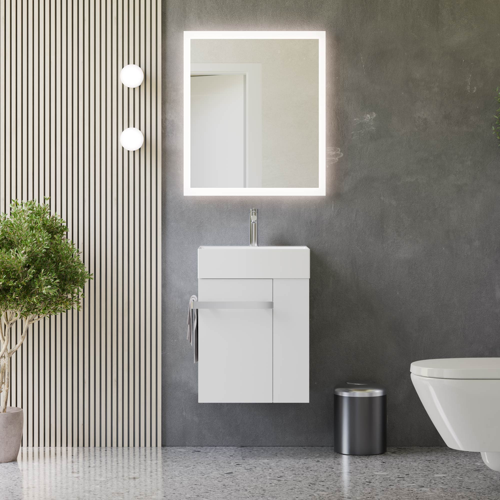 Ensemble de meubles de salle de bains COMPACT 45 cm avec lavabo
