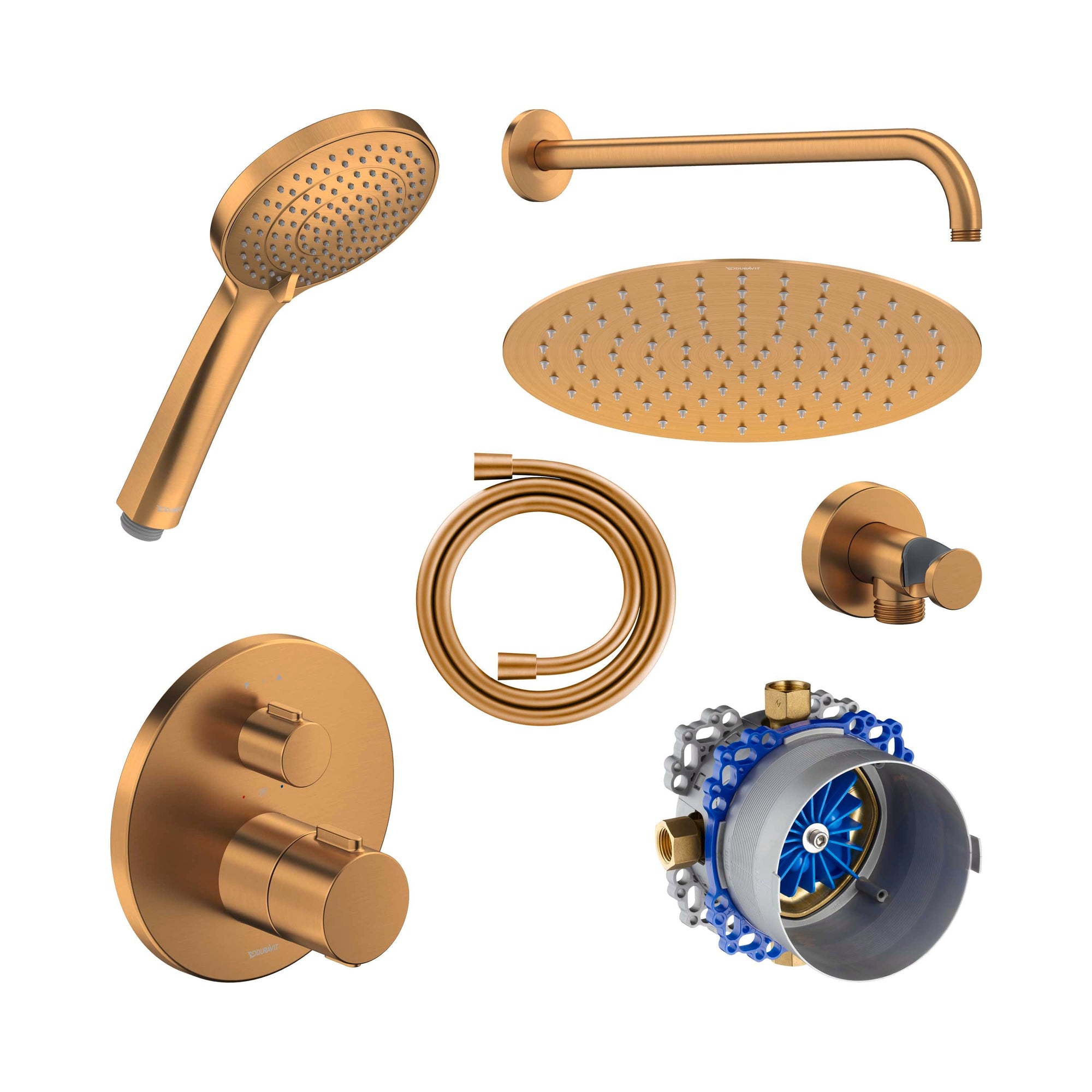 Système de douche encastré Duravit avec thermostat et pomme de douche