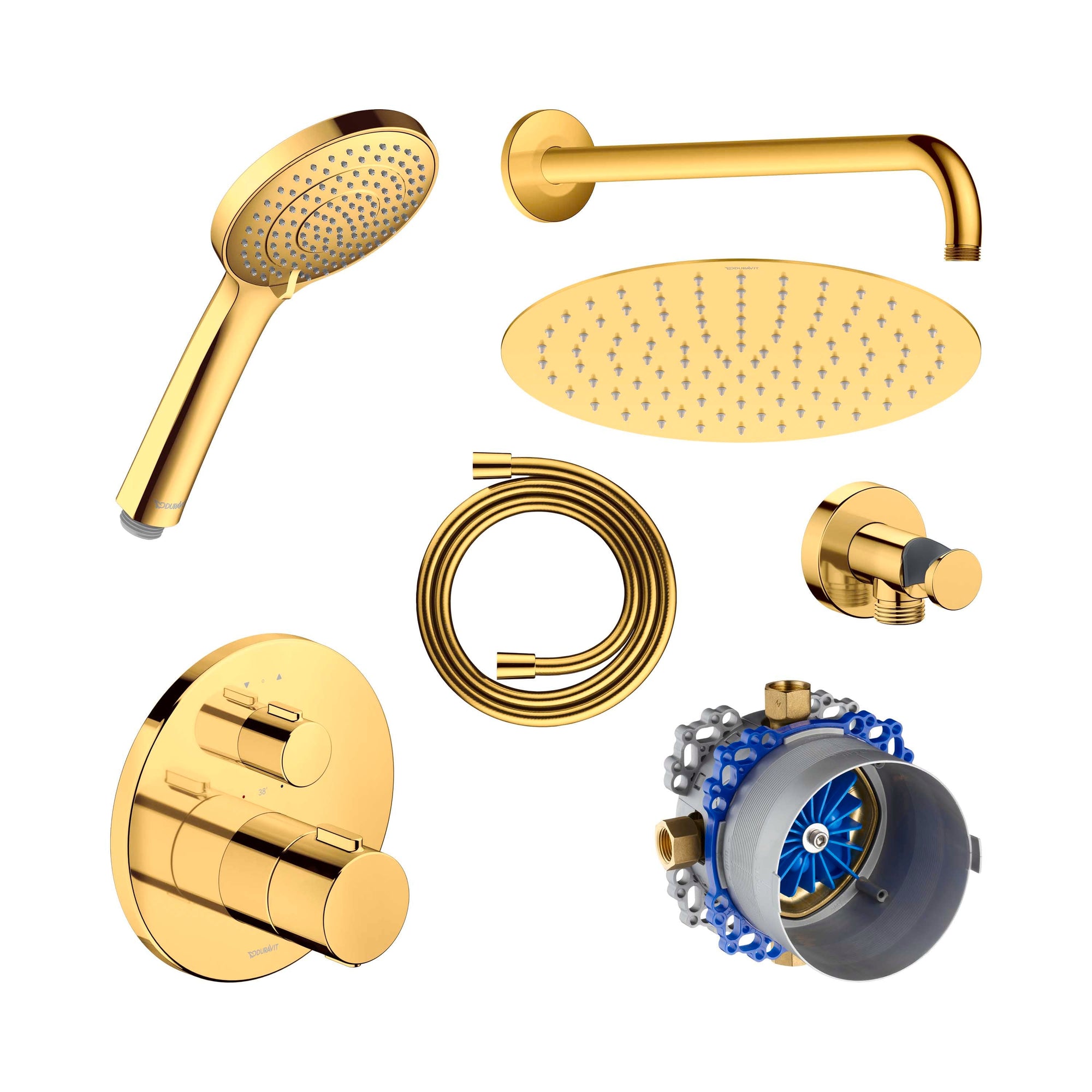 Système de douche encastré Duravit avec thermostat et pomme de douche