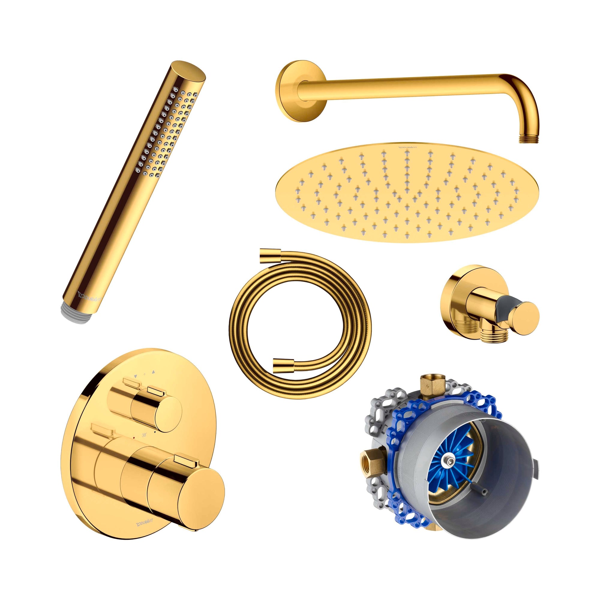 Système de douche encastré Duravit avec thermostat et pomme de douche