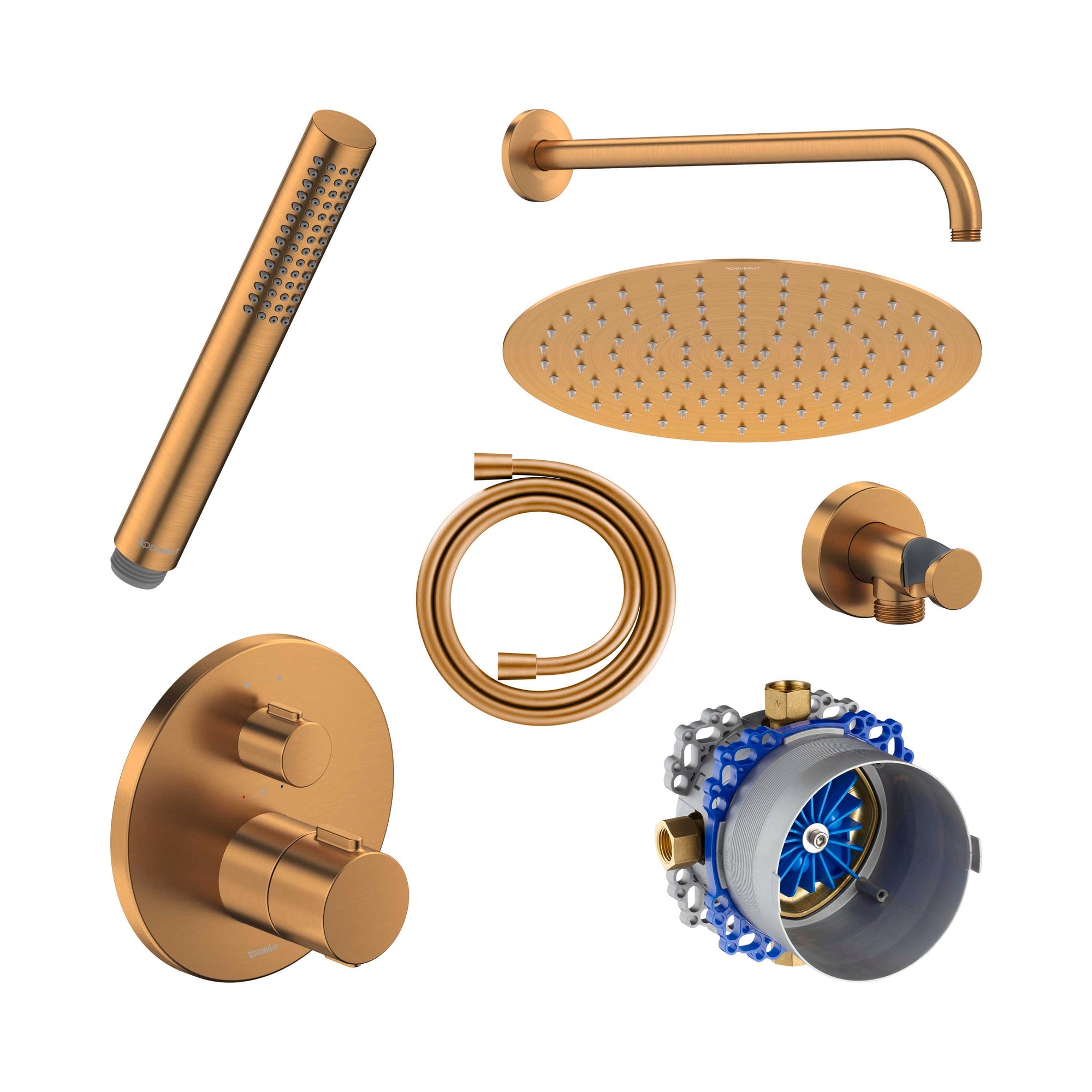 Système de douche encastré Duravit avec thermostat et pomme de douche