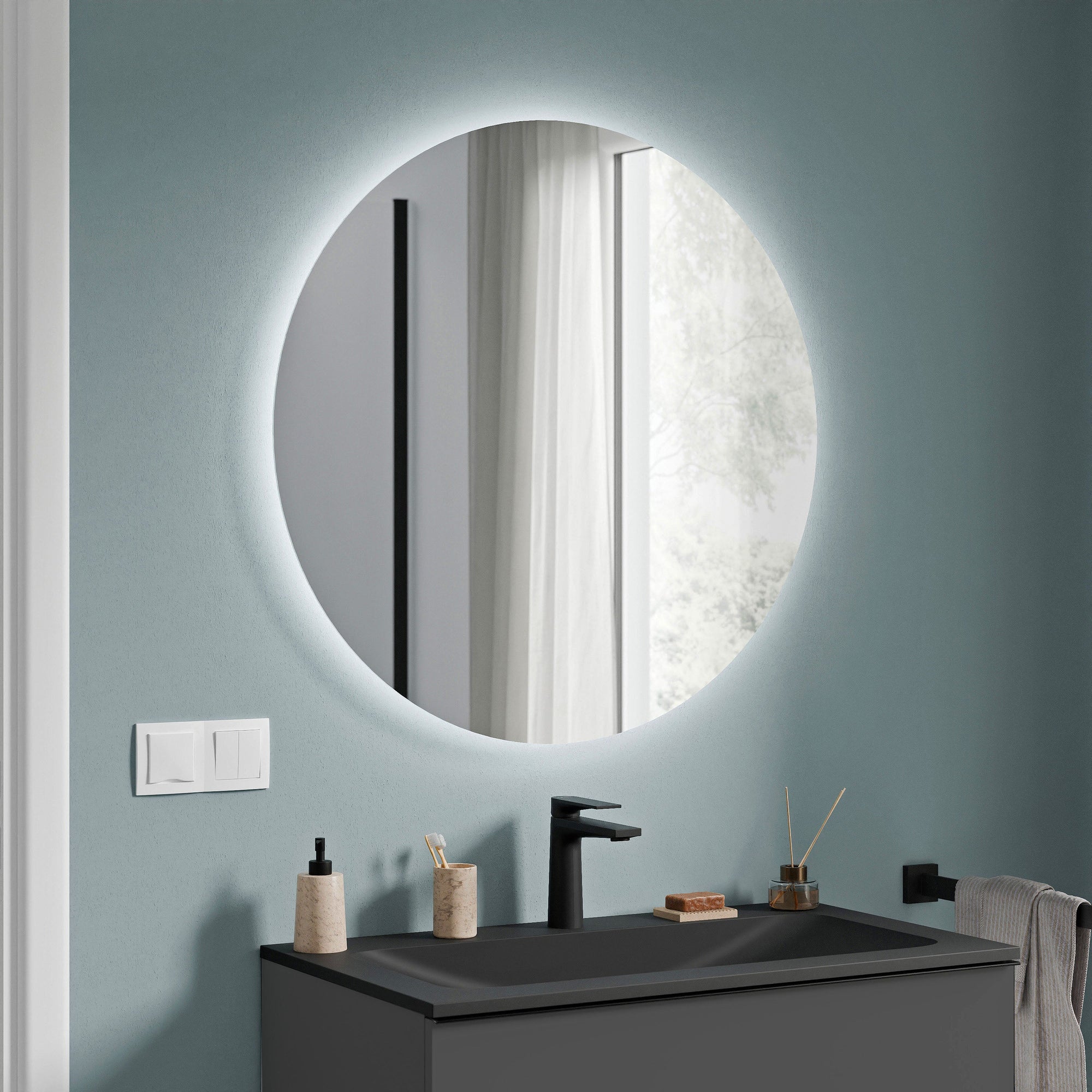 Ensemble de meubles de salle de bain TIM 80 cm avec vasque en céramique