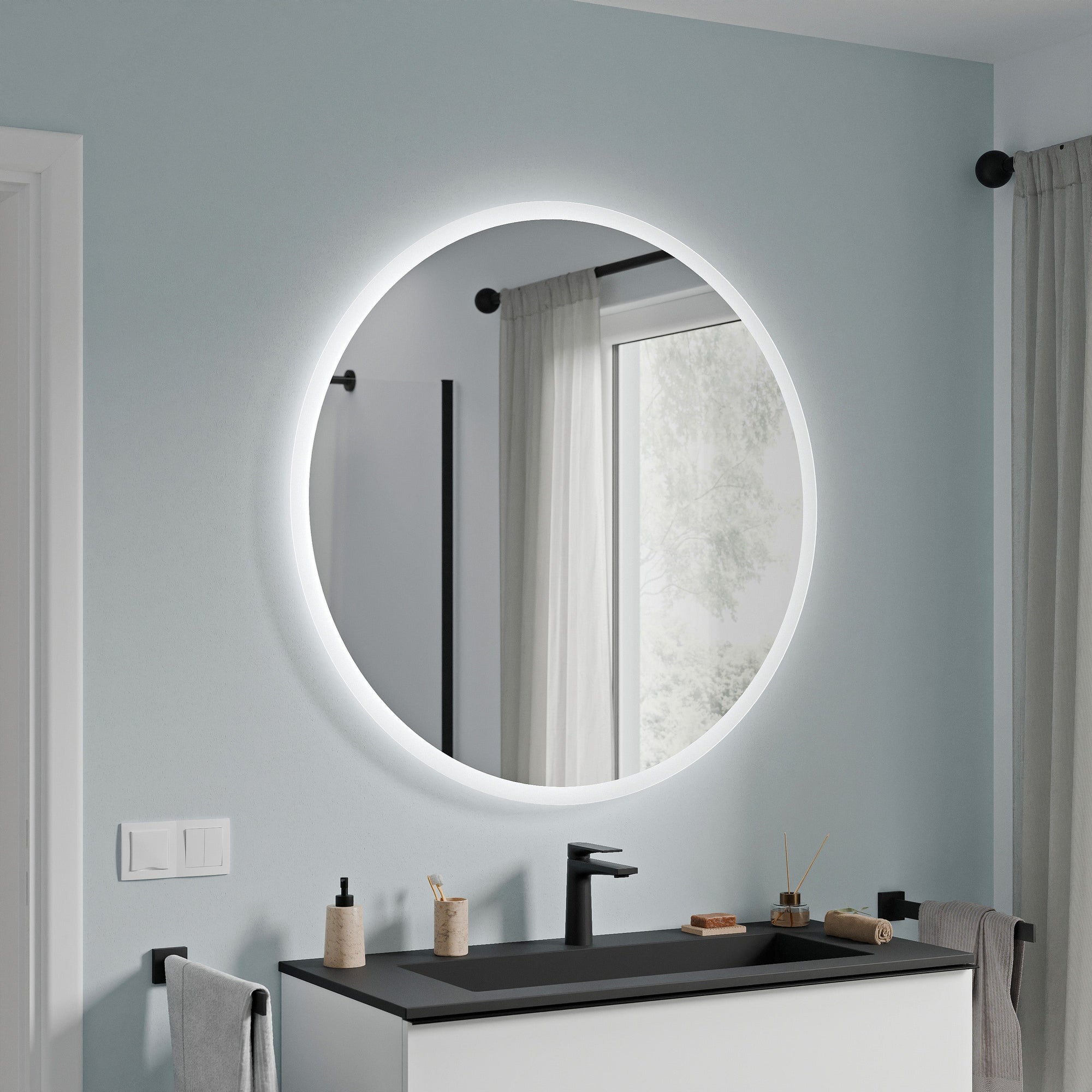 Ensemble de meubles de salle de bain VIREO 100 cm avec lavabo