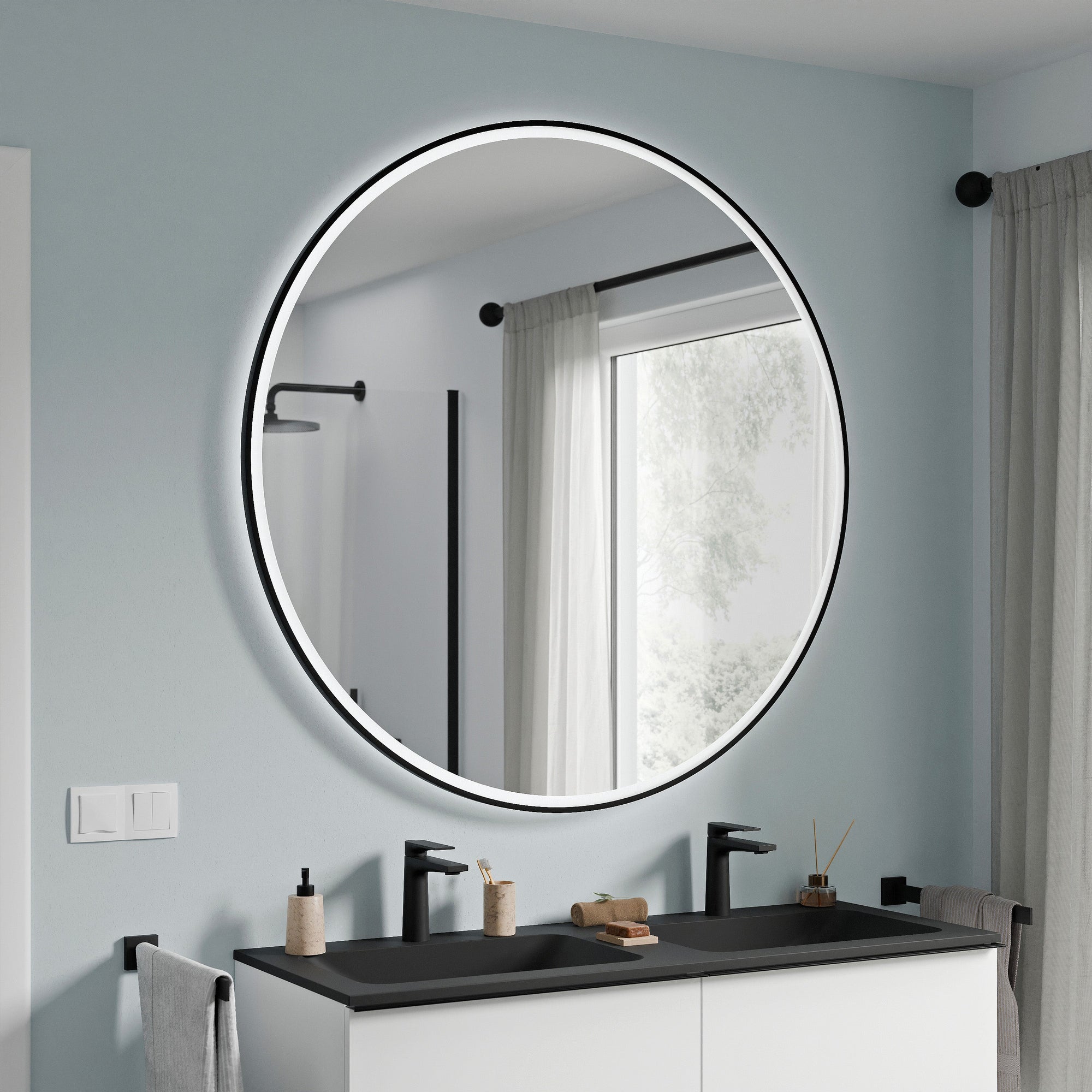 Miroir de salle de bains VARO FRAME rond