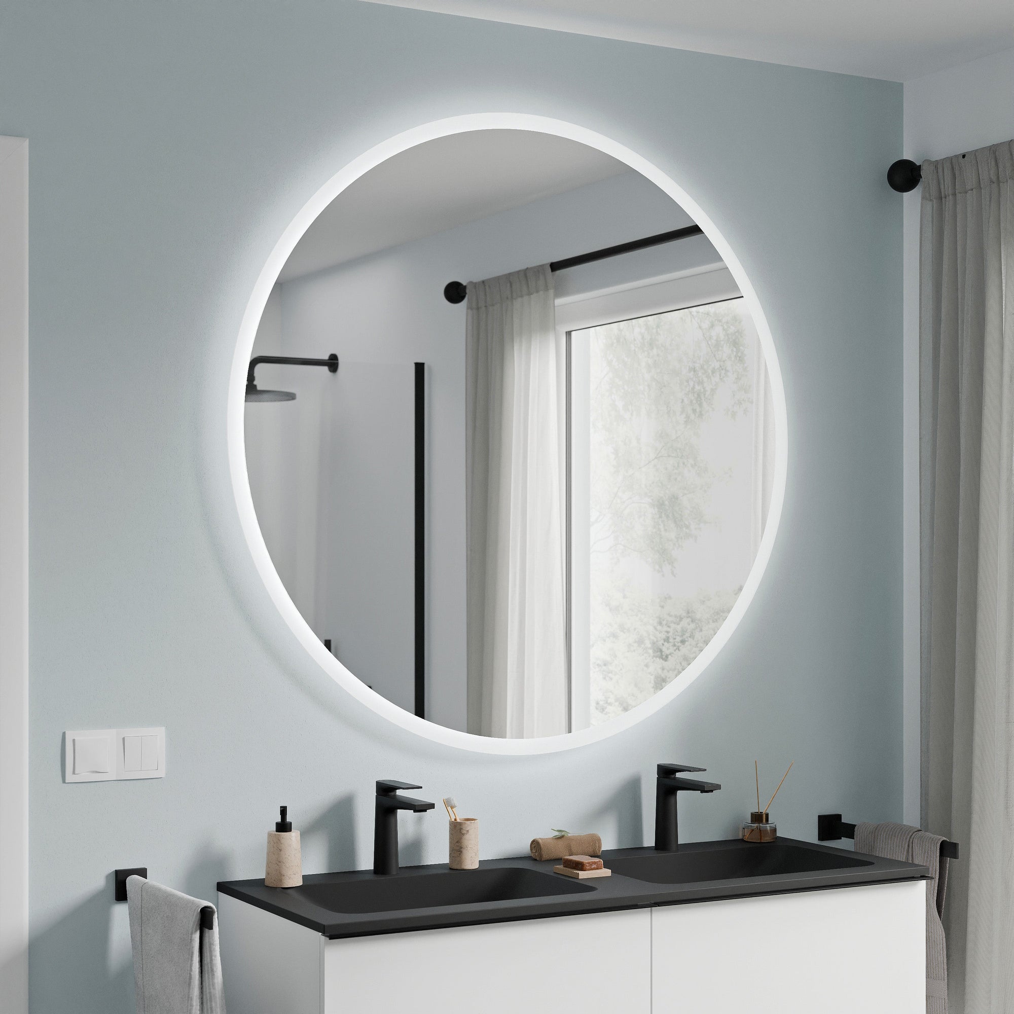 Miroir de salle de bain VARO rond