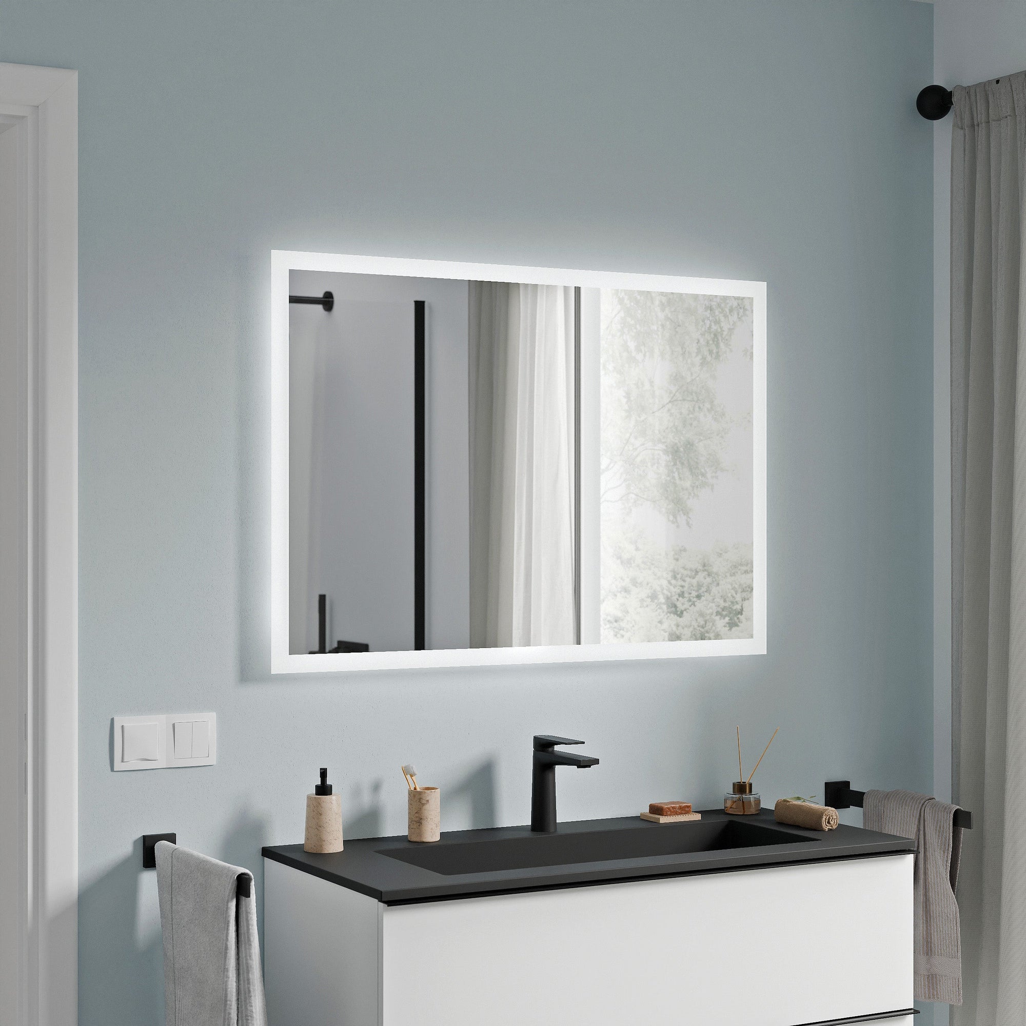 Ensemble de meubles de salle de bain VIREO 100 cm avec lavabo