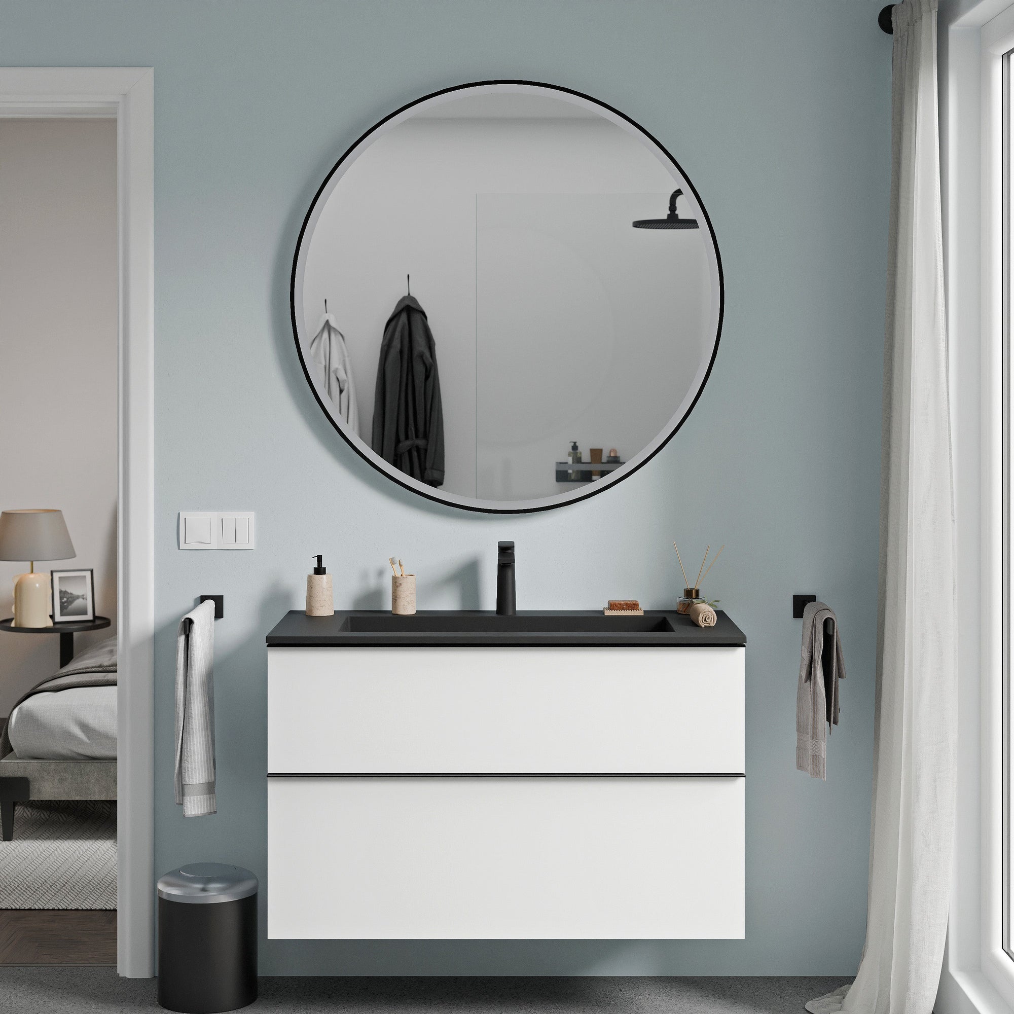 Miroir de salle de bains VARO FRAME rond