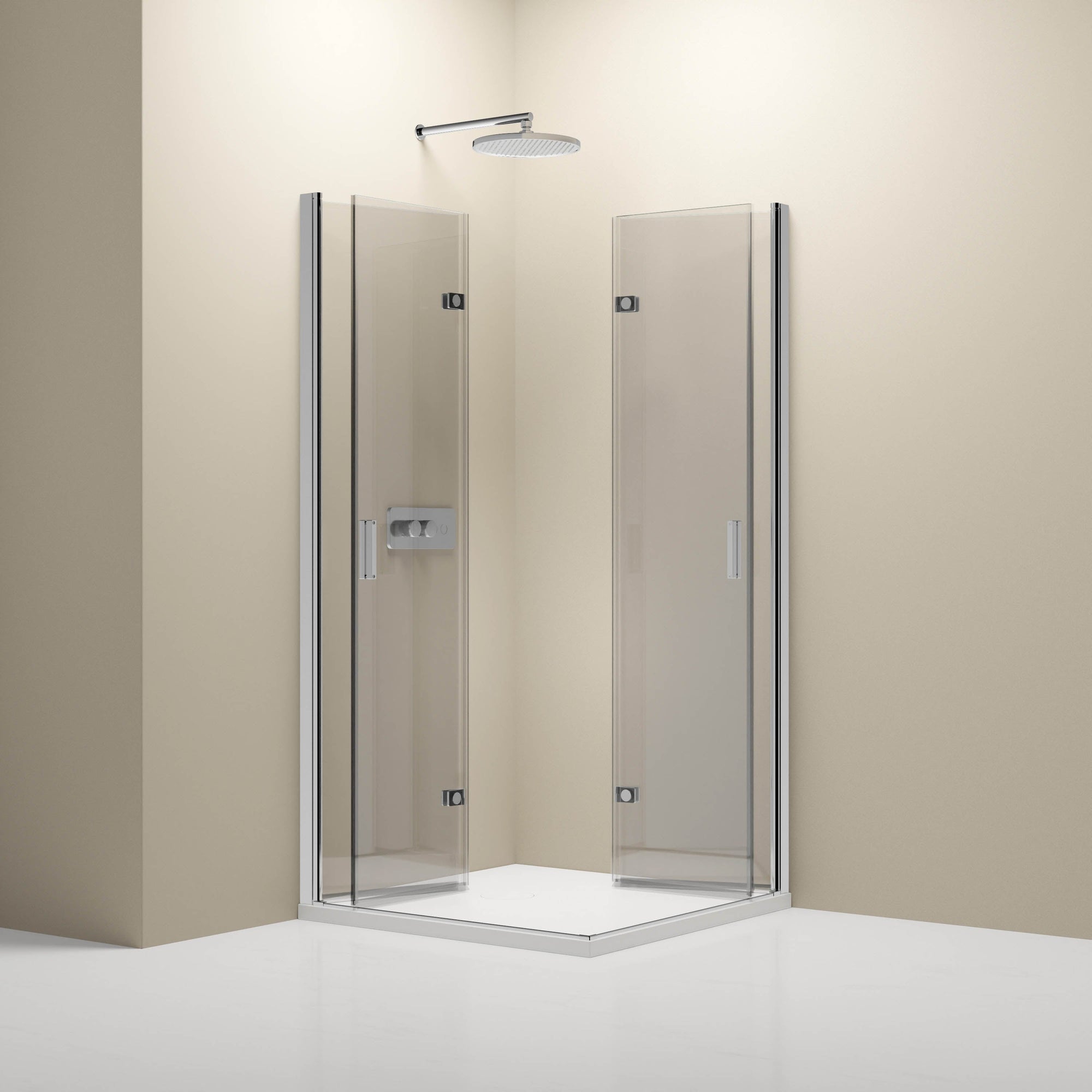 Paroi de douche d'angle avec porte pliante NT213