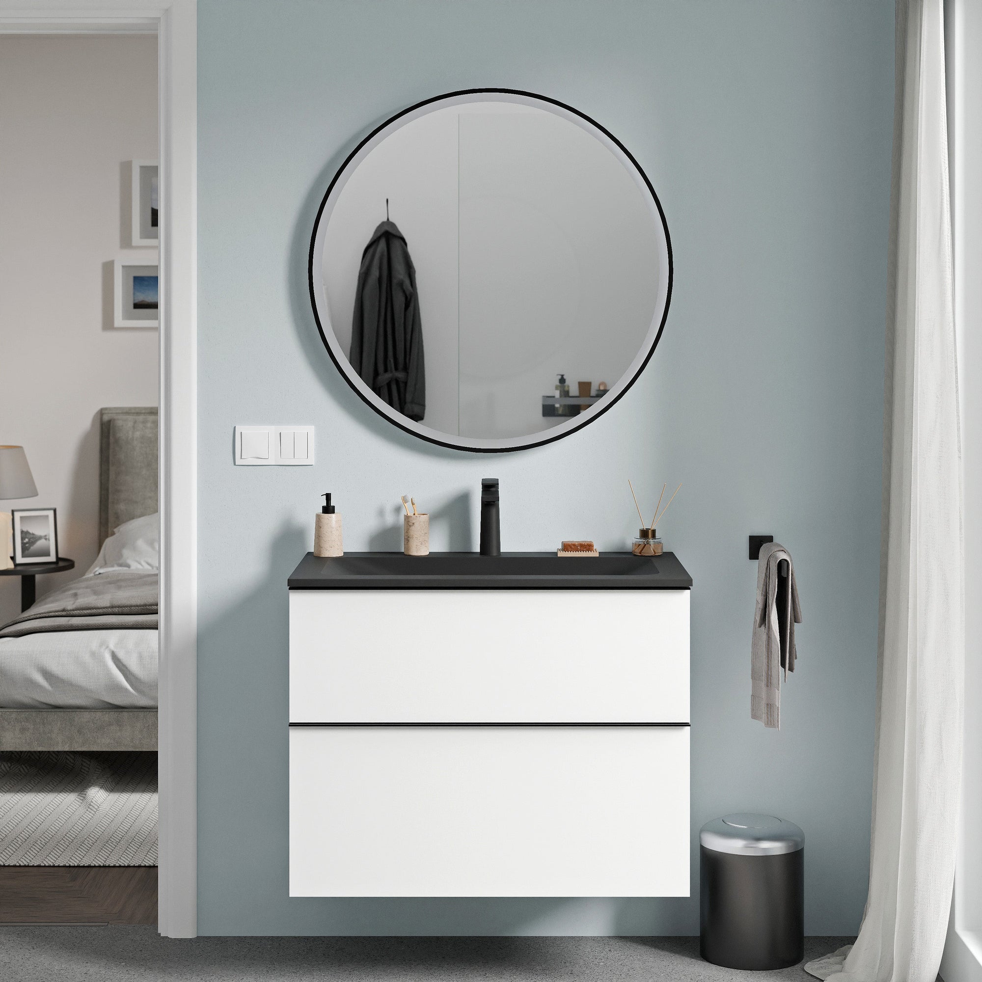 Miroir de salle de bains VARO FRAME rond