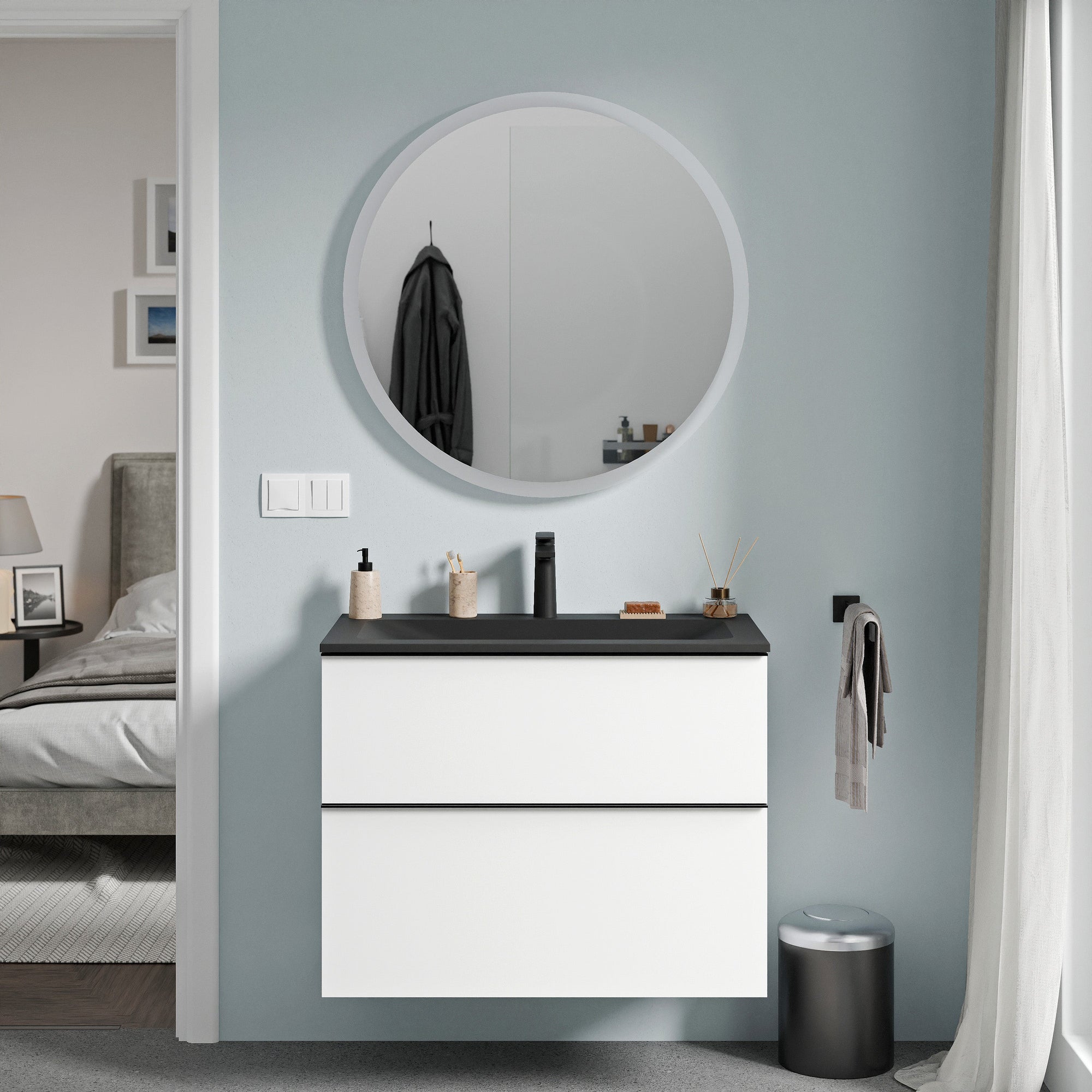 Miroir de salle de bain VARO rond