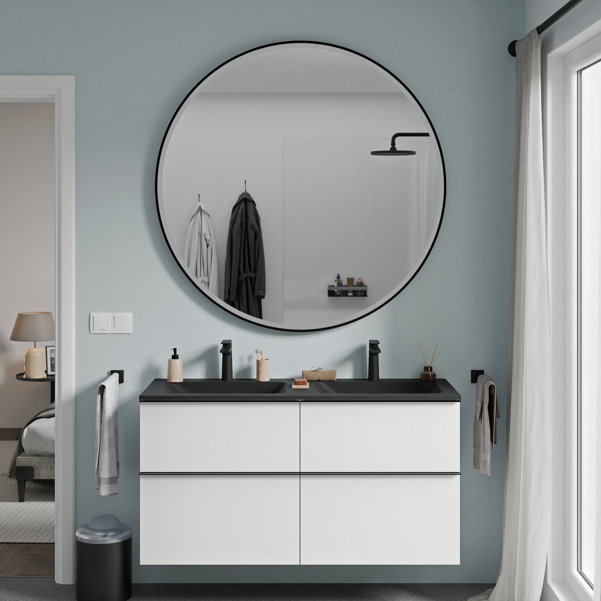 Miroir de salle de bains VARO FRAME rond