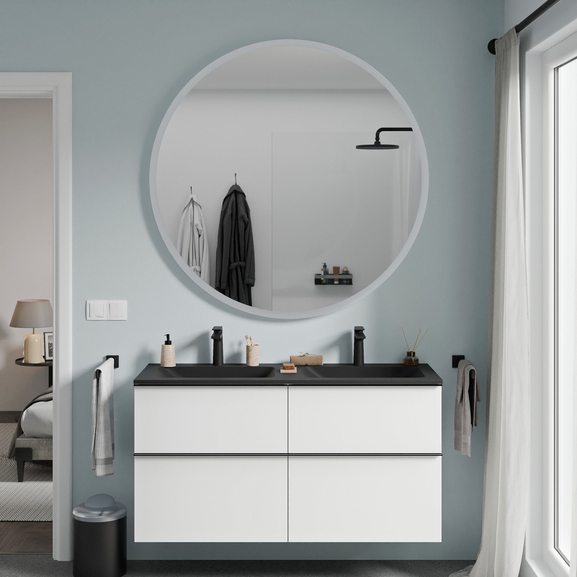 Miroir de salle de bain VARO rond