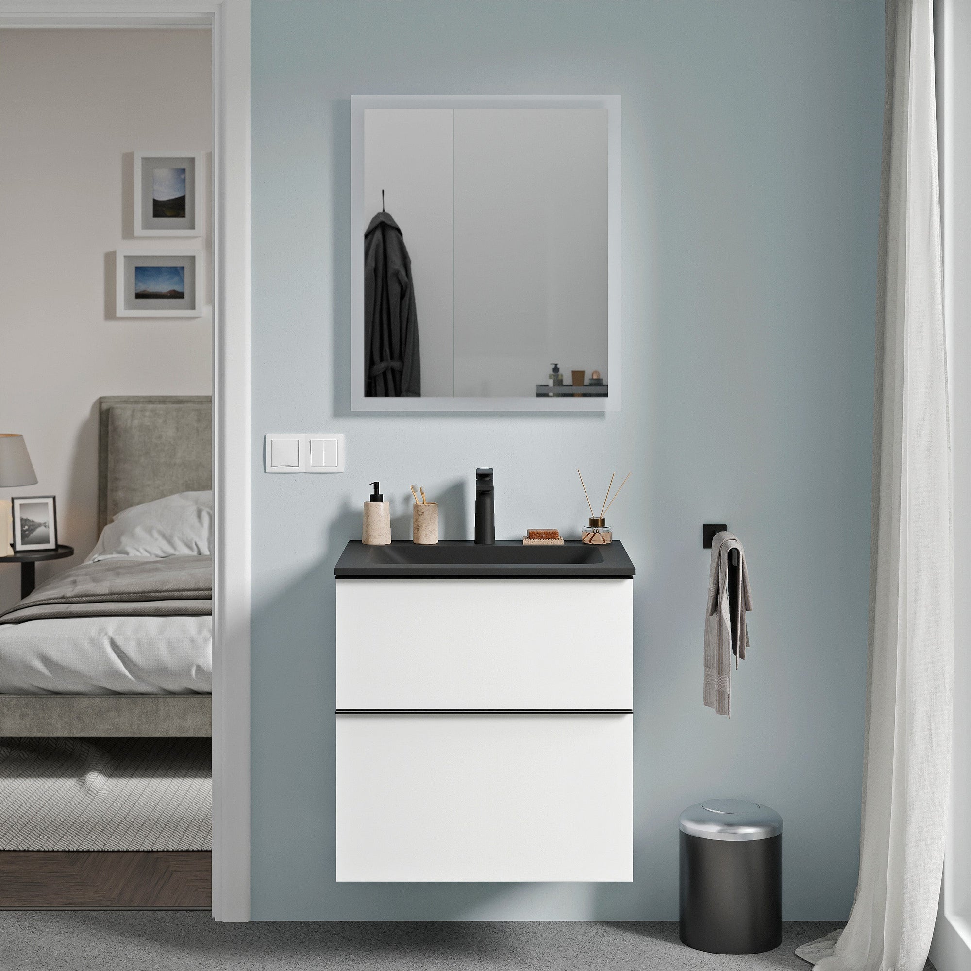 Ensemble de meubles de salle de bain VIREO 60 cm avec lavabo