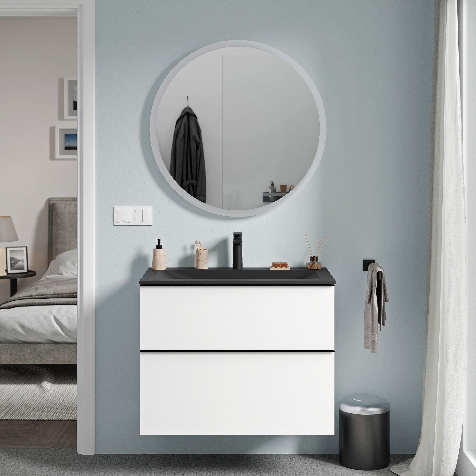 Ensemble de meubles de salle de bain VIREO 80 cm avec lavabo