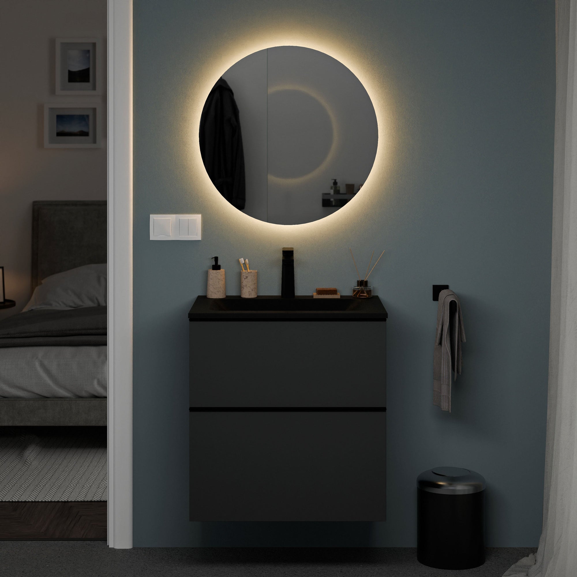 Ensemble de meubles de salle de bain TIM 60 cm avec lavabo