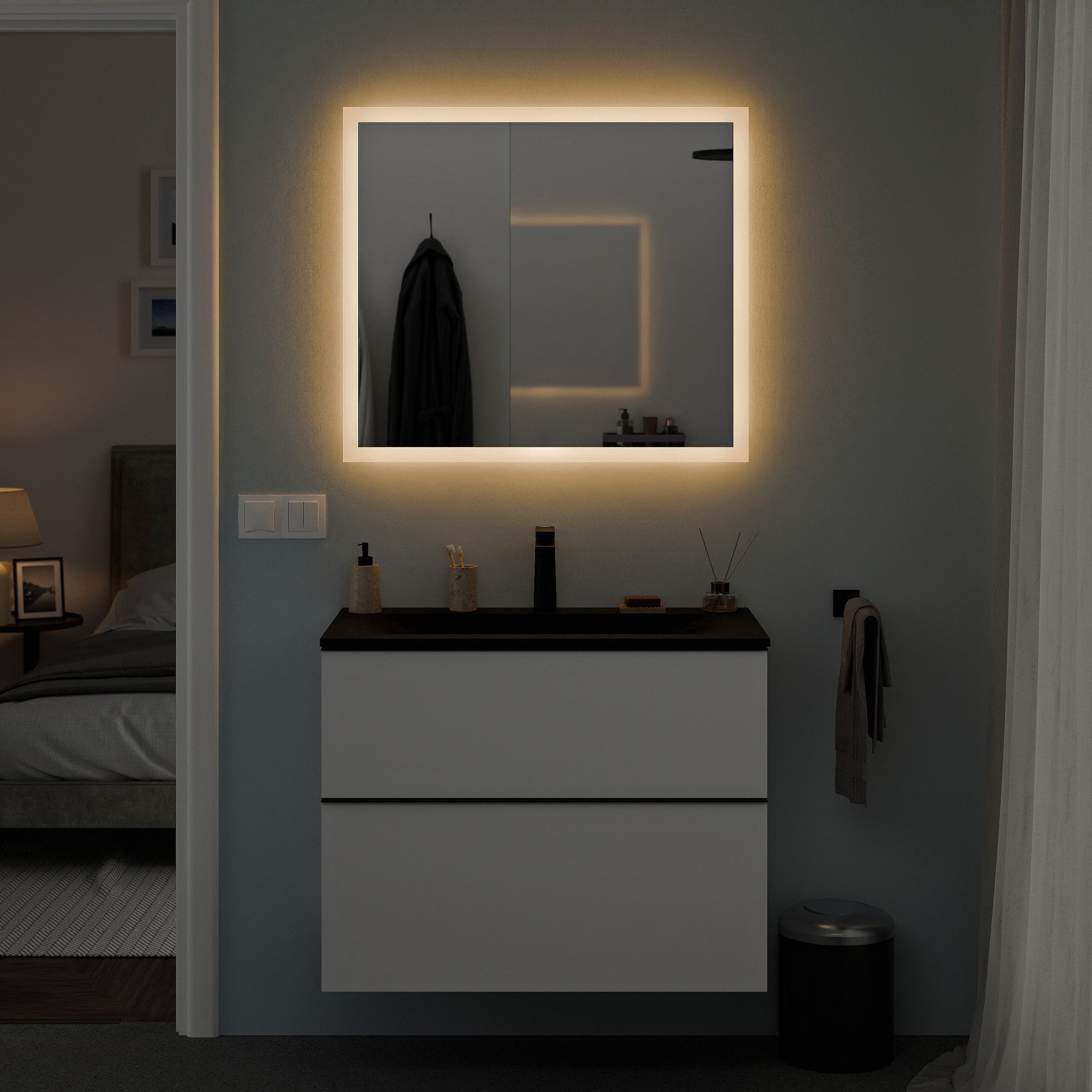 Ensemble de meubles de salle de bain VIREO 80 cm avec lavabo