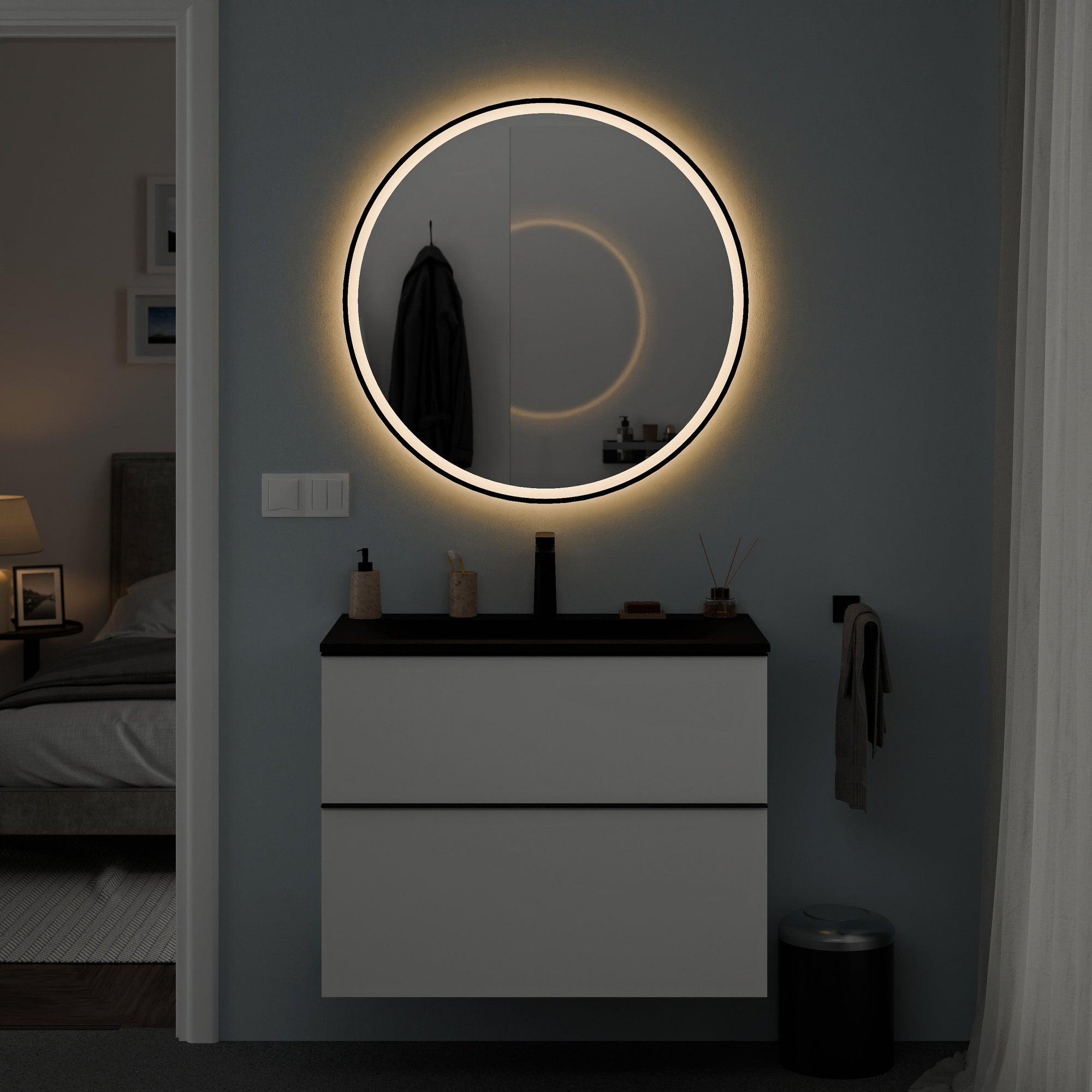 Miroir de salle de bains VARO FRAME rond