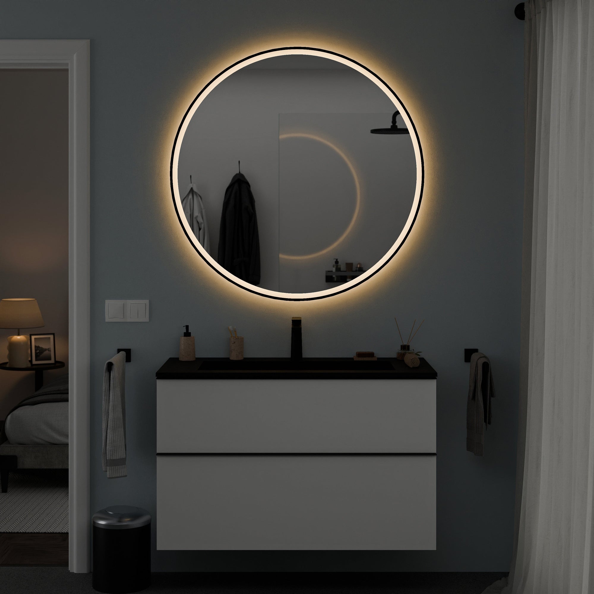 Miroir de salle de bains VARO FRAME rond