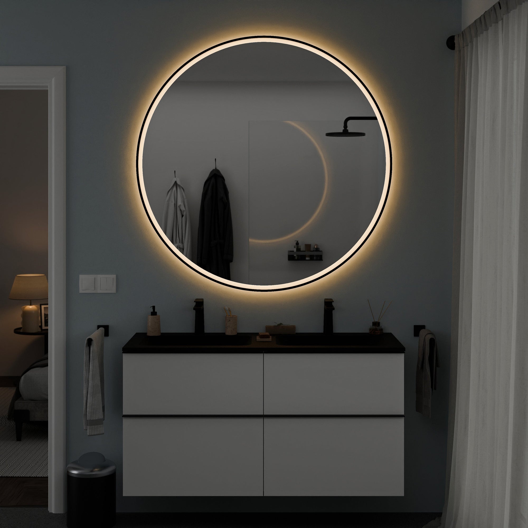 Miroir de salle de bains VARO FRAME rond