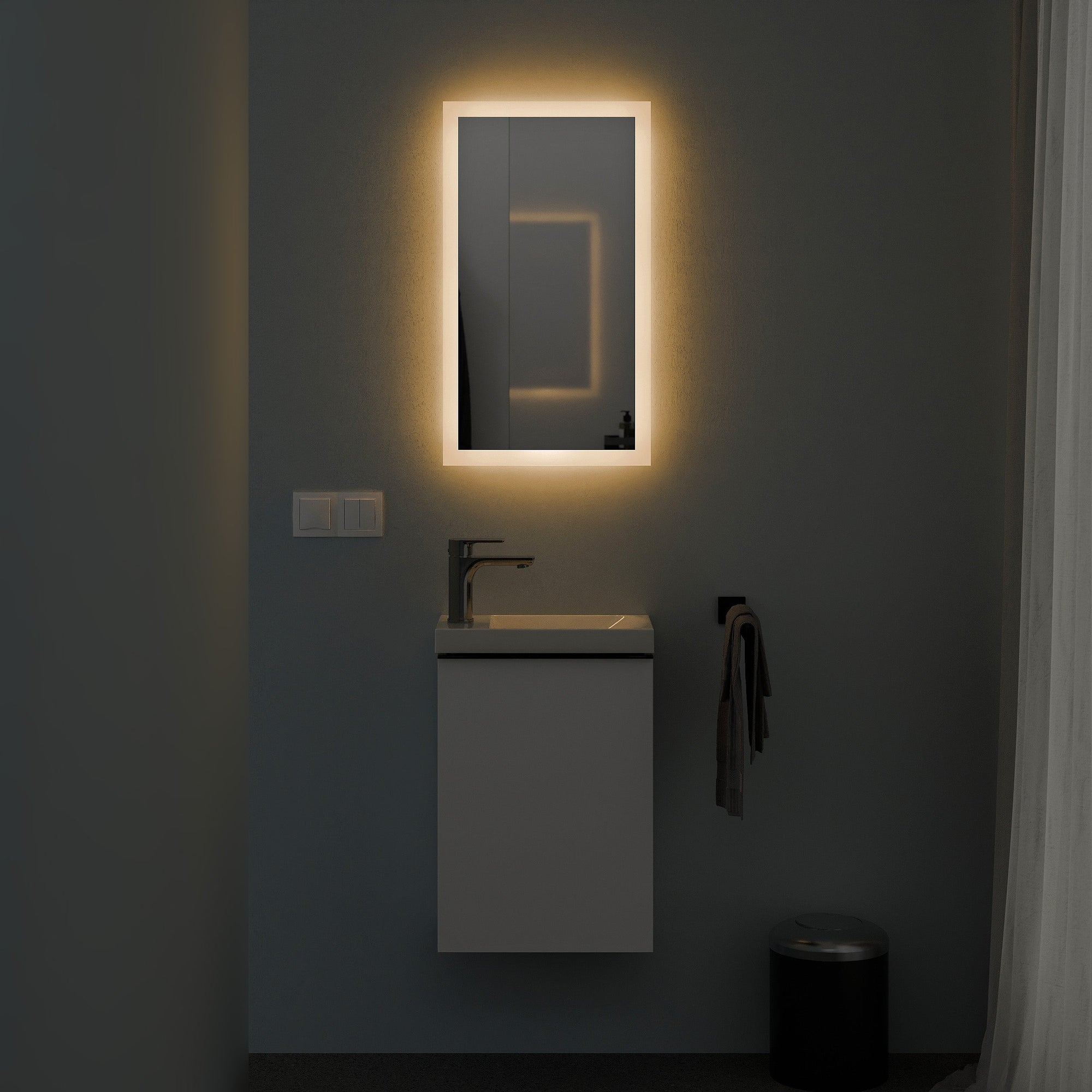 Miroir de salle de bain VARO rectangulaire