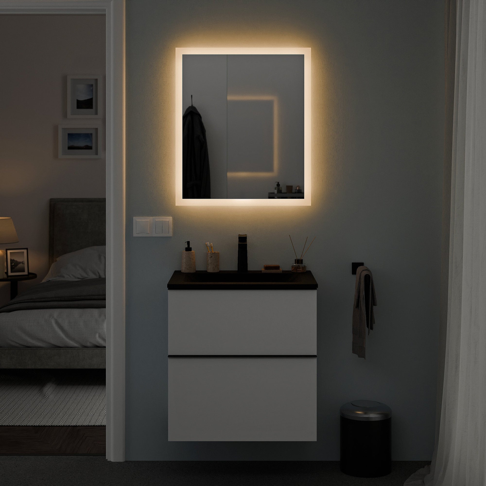 Ensemble de meubles de salle de bain VIREO 60 cm avec lavabo