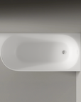 Baignoire d'angle semi-îlot NORA CORNER acrylique blanc mat