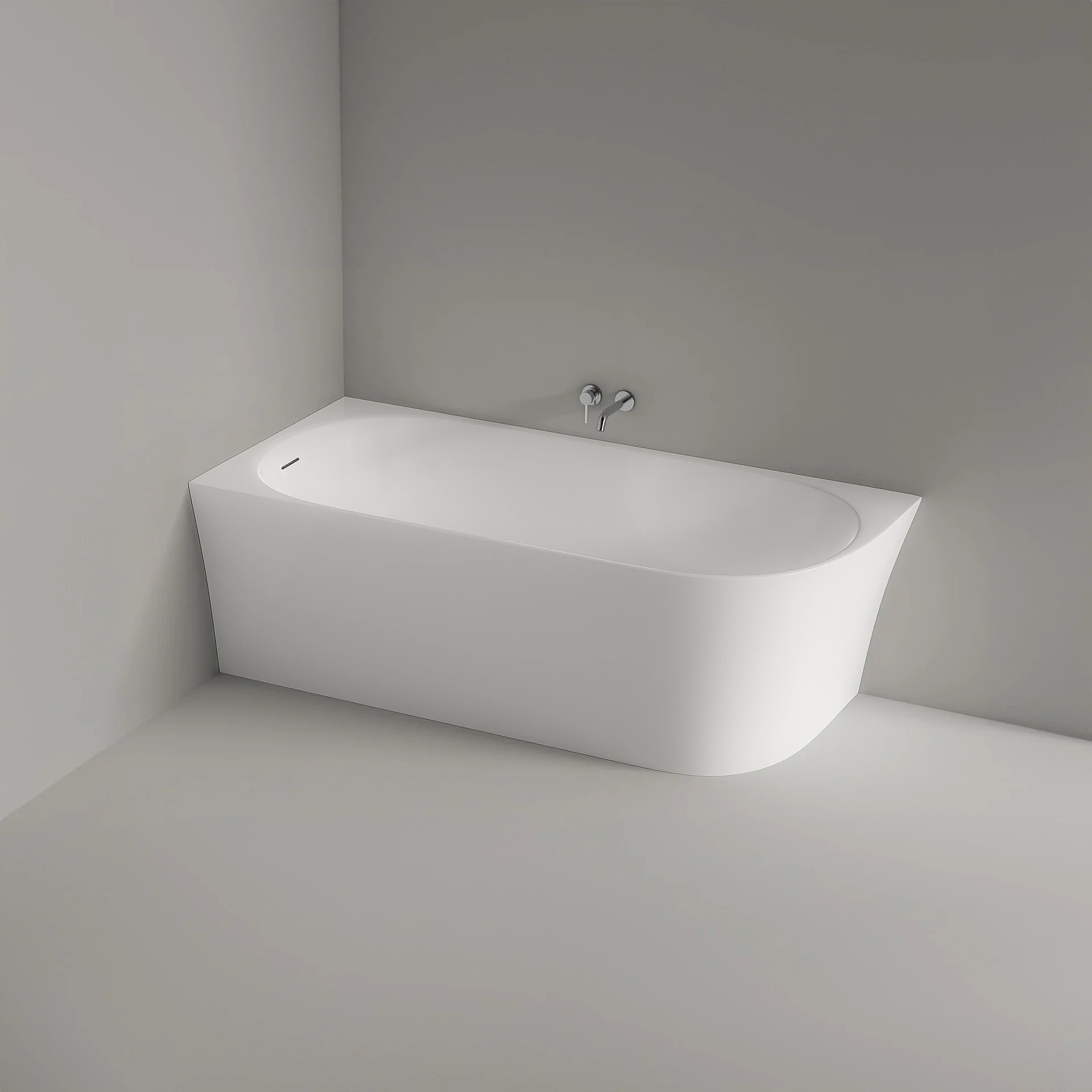 Baignoire d'angle semi-îlot NORA CORNER - Acrylique