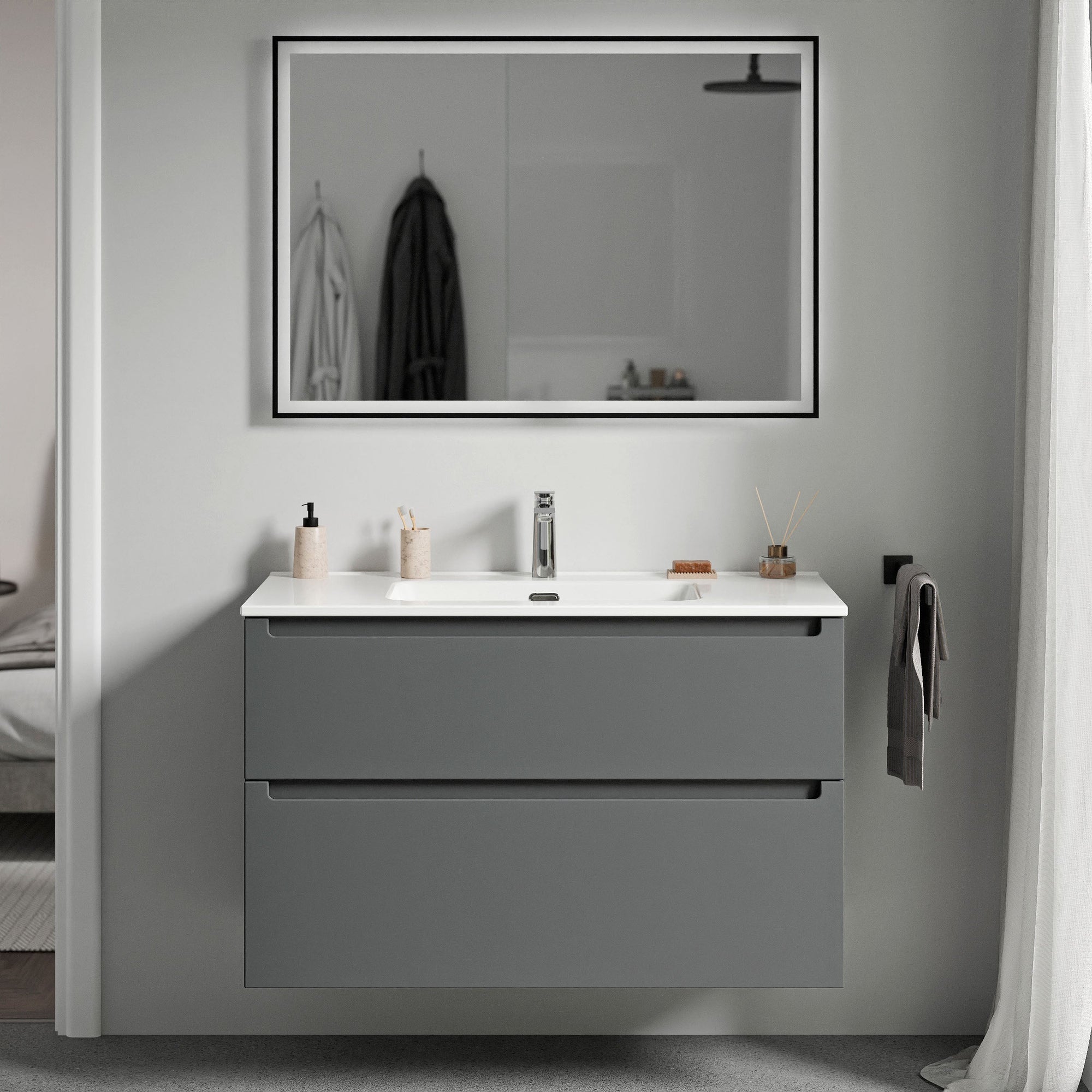 Ensemble de meubles de salle de bain VIREO 80 cm avec lavabo