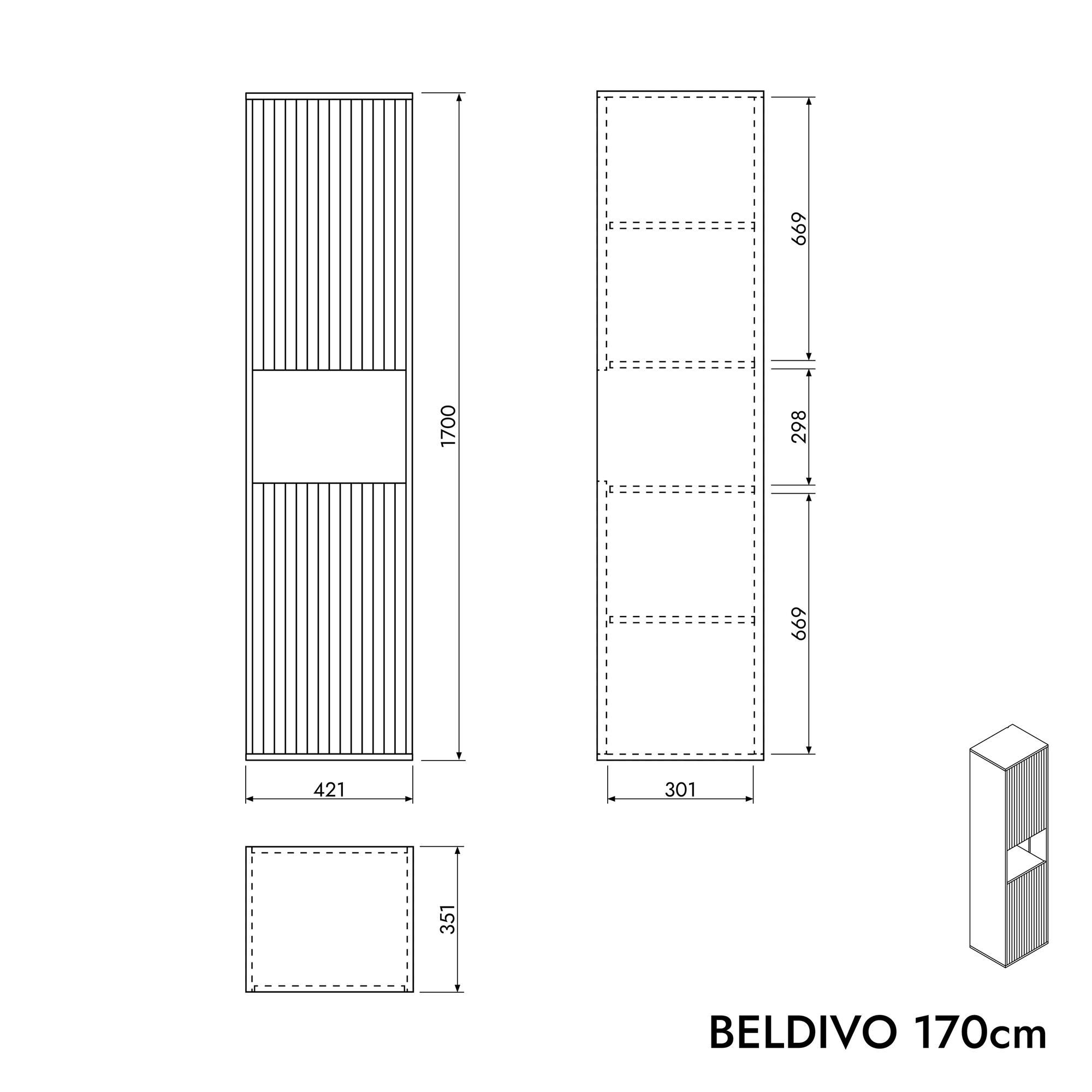 Ensemble meubles salle de bain BELDIVO 80 cm