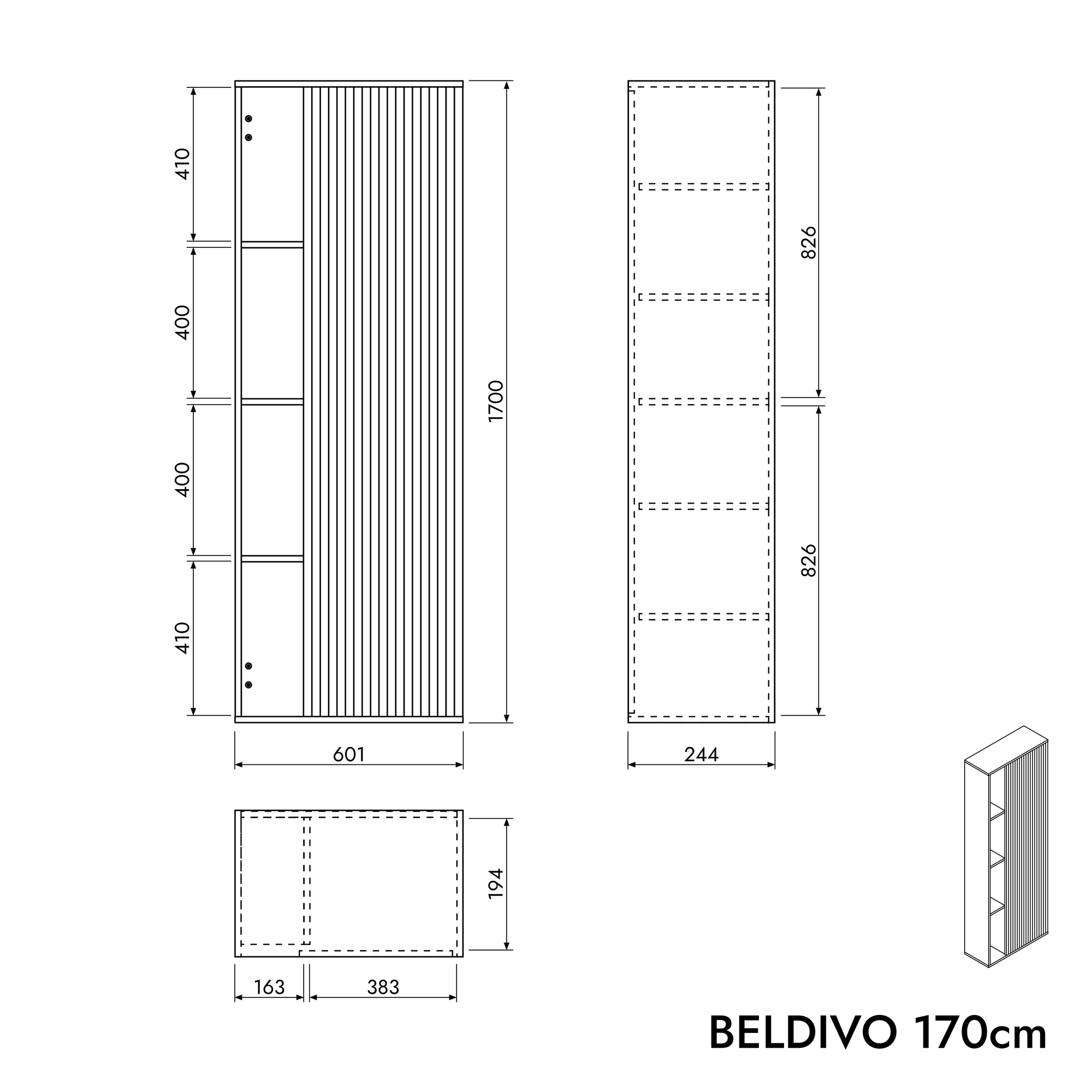 Ensemble meubles salle de bain BELDIVO 100 cm