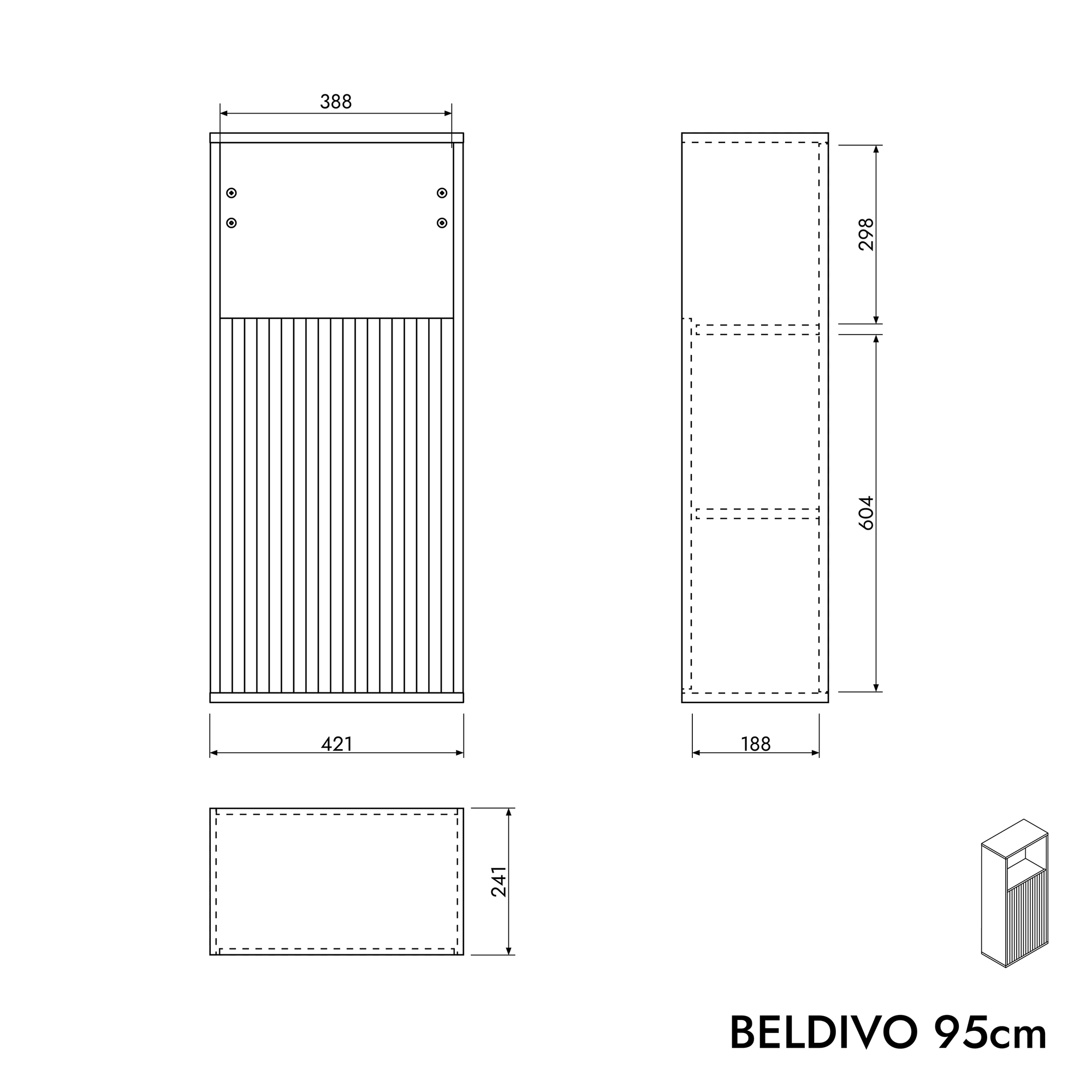 Ensemble meubles salle de bain BELDIVO 60 cm