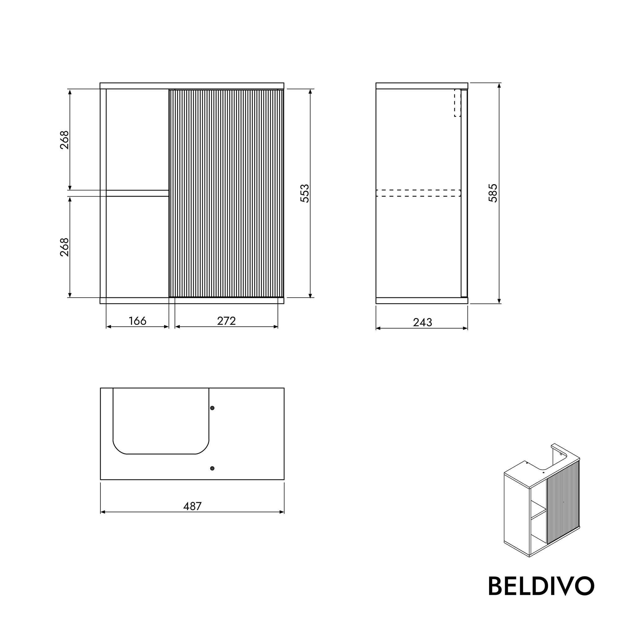 Meuble salle de bain BELDIVO 50 cm