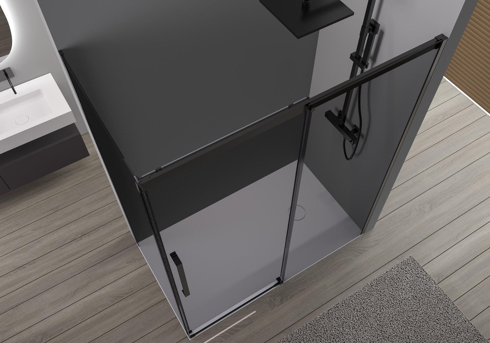 Douche d’angle avec porte coulissante Soft-Close DX906 FLEX